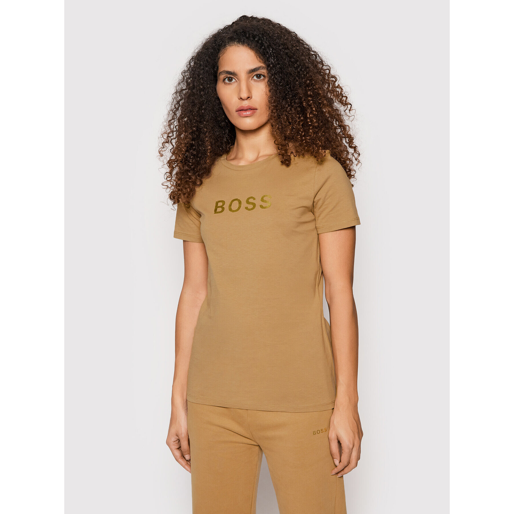 Boss Tricou C Elogo Gold 50461947 Maro Regular Fit - Pled.ro