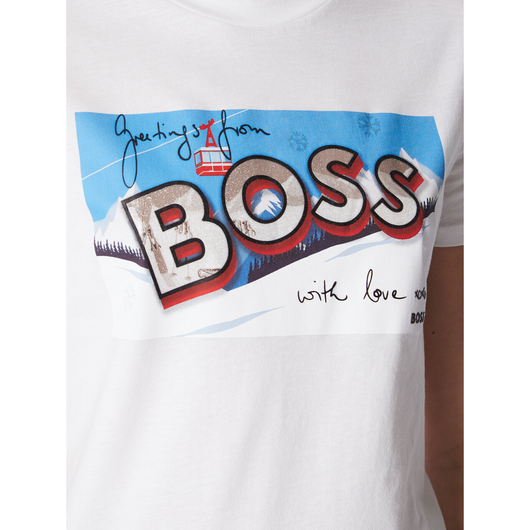 Boss Tricou C Elogo Motive 50479968 Alb Regular Fit - Pled.ro