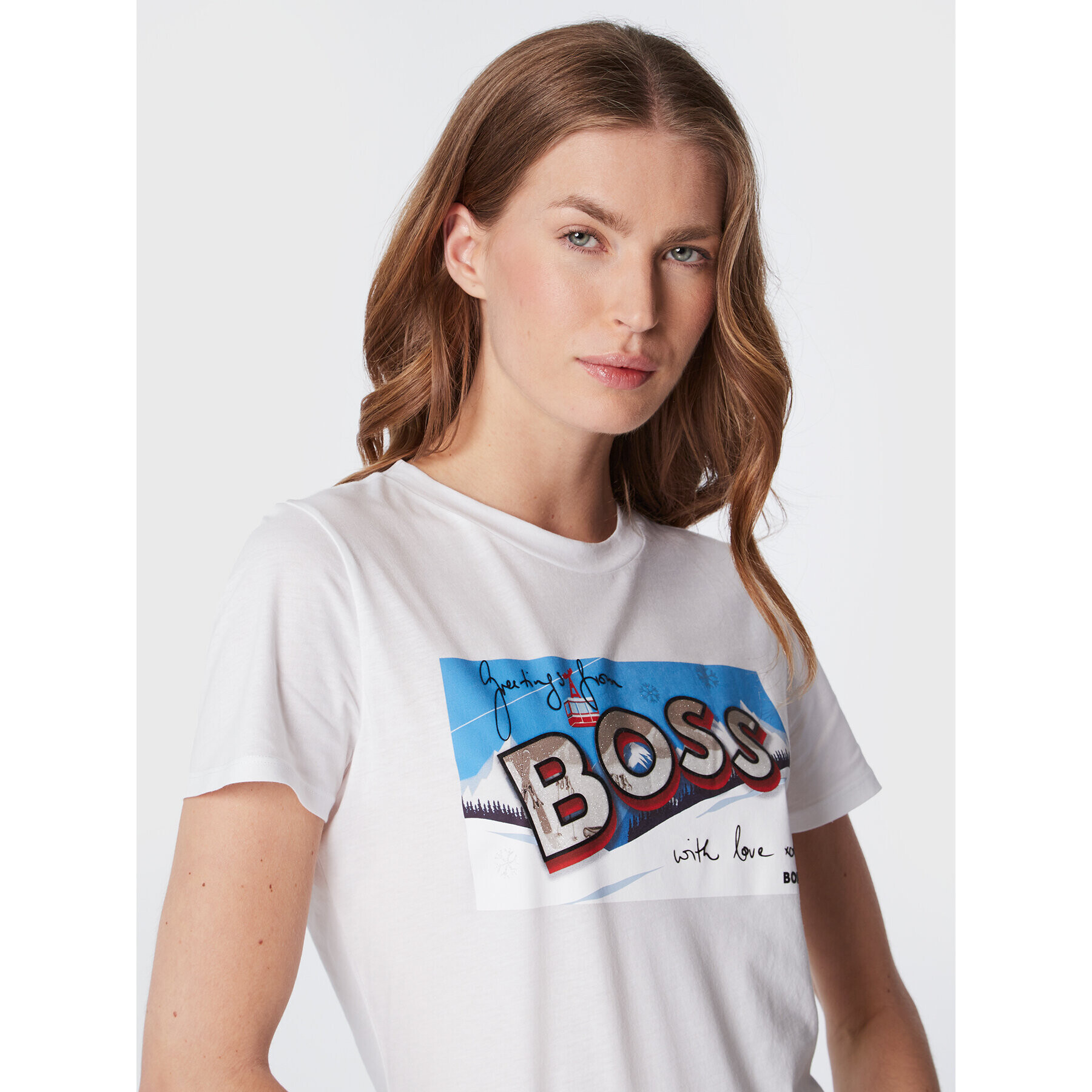 Boss Tricou C Elogo Motive 50479968 Alb Regular Fit - Pled.ro