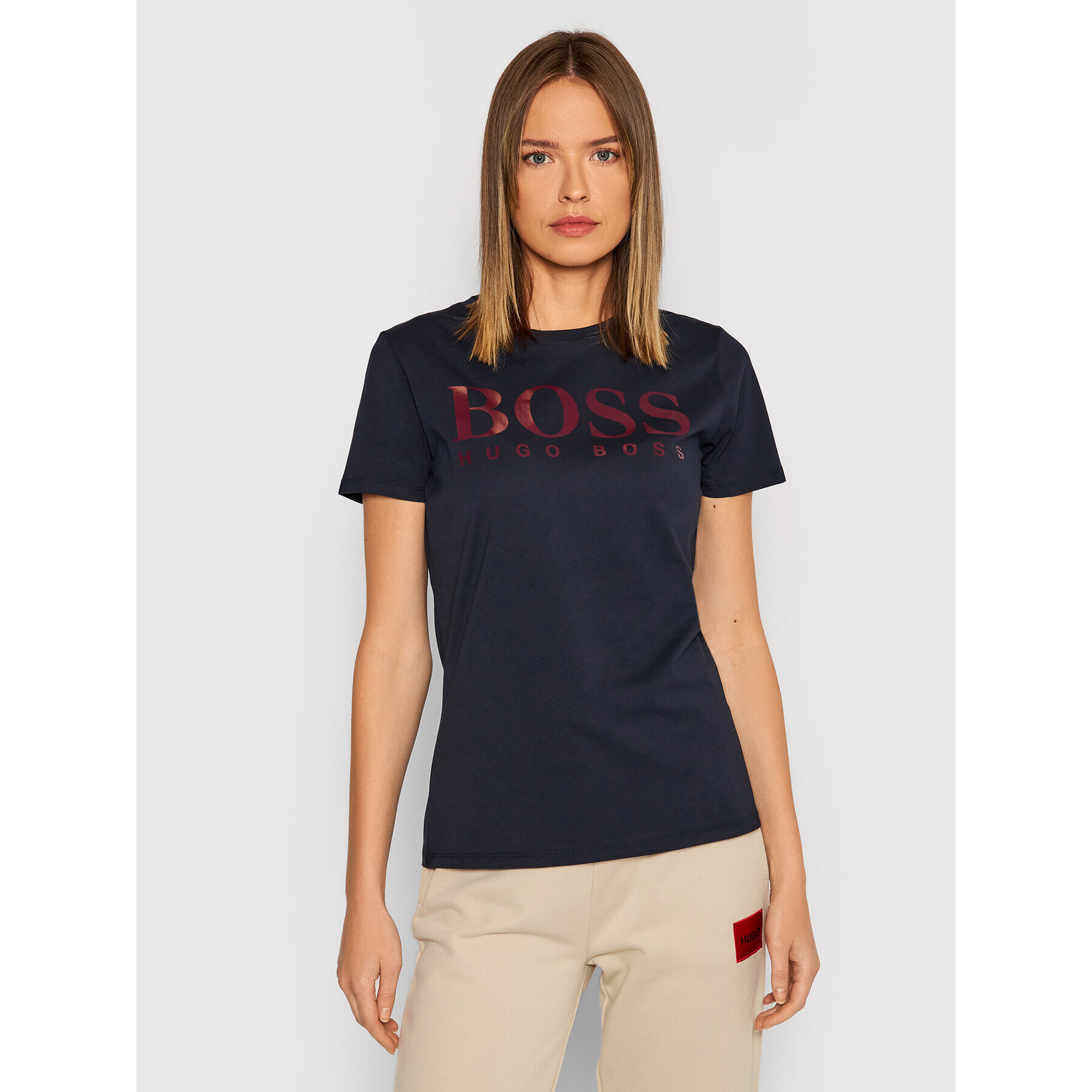 Boss Tricou C_Elogo3 50457365 Bleumarin Slim Fit - Pled.ro