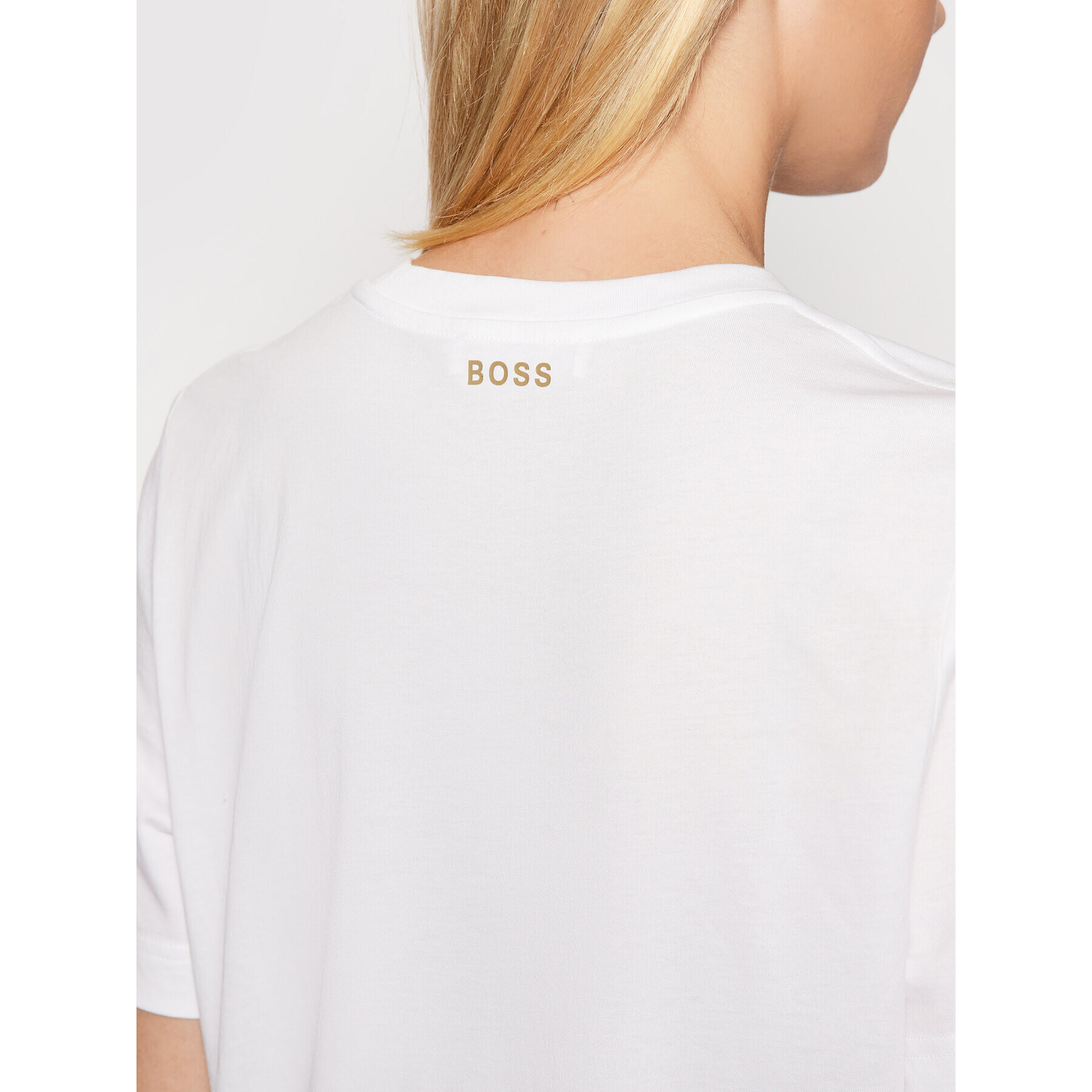 Boss Tricou Ecosa 50457259 Alb Relaxed Fit - Pled.ro