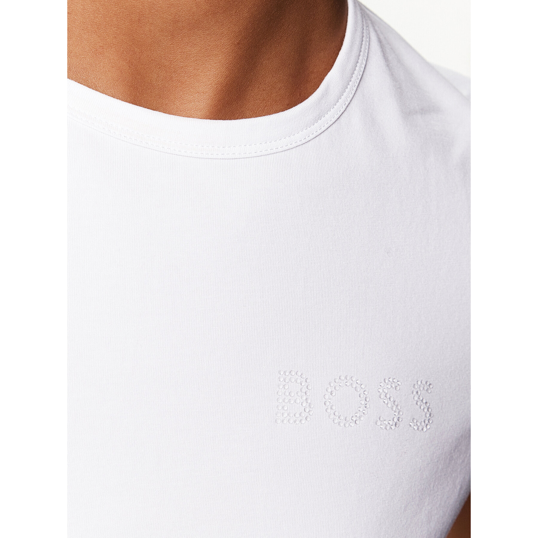 Boss Tricou Eventsa3 50503000 Alb Slim Fit - Pled.ro