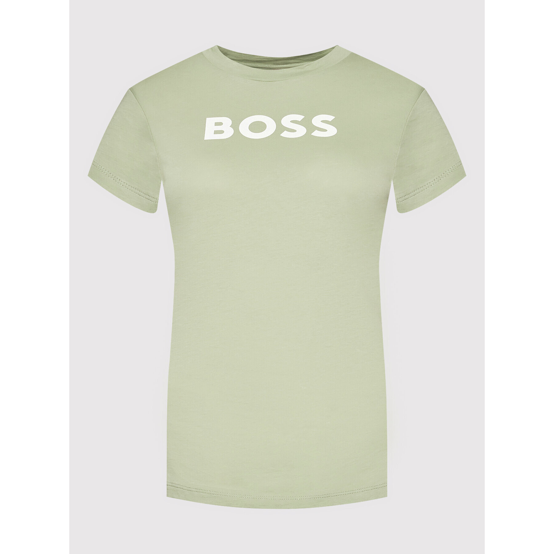 Boss Tricou Logo-Print Verde Regular Fit - Pled.ro