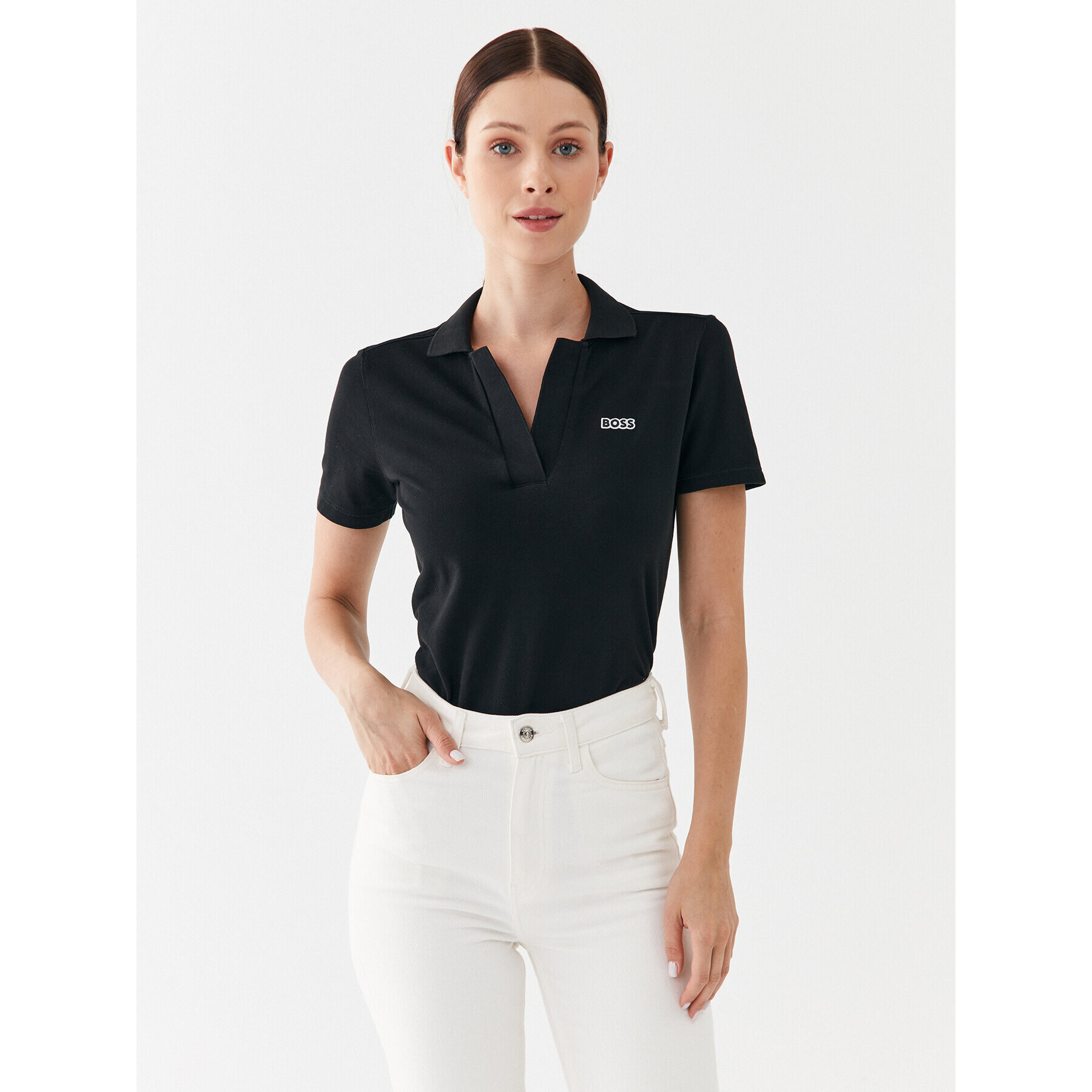 Boss Tricou polo 50487760 Negru Regular Fit - Pled.ro