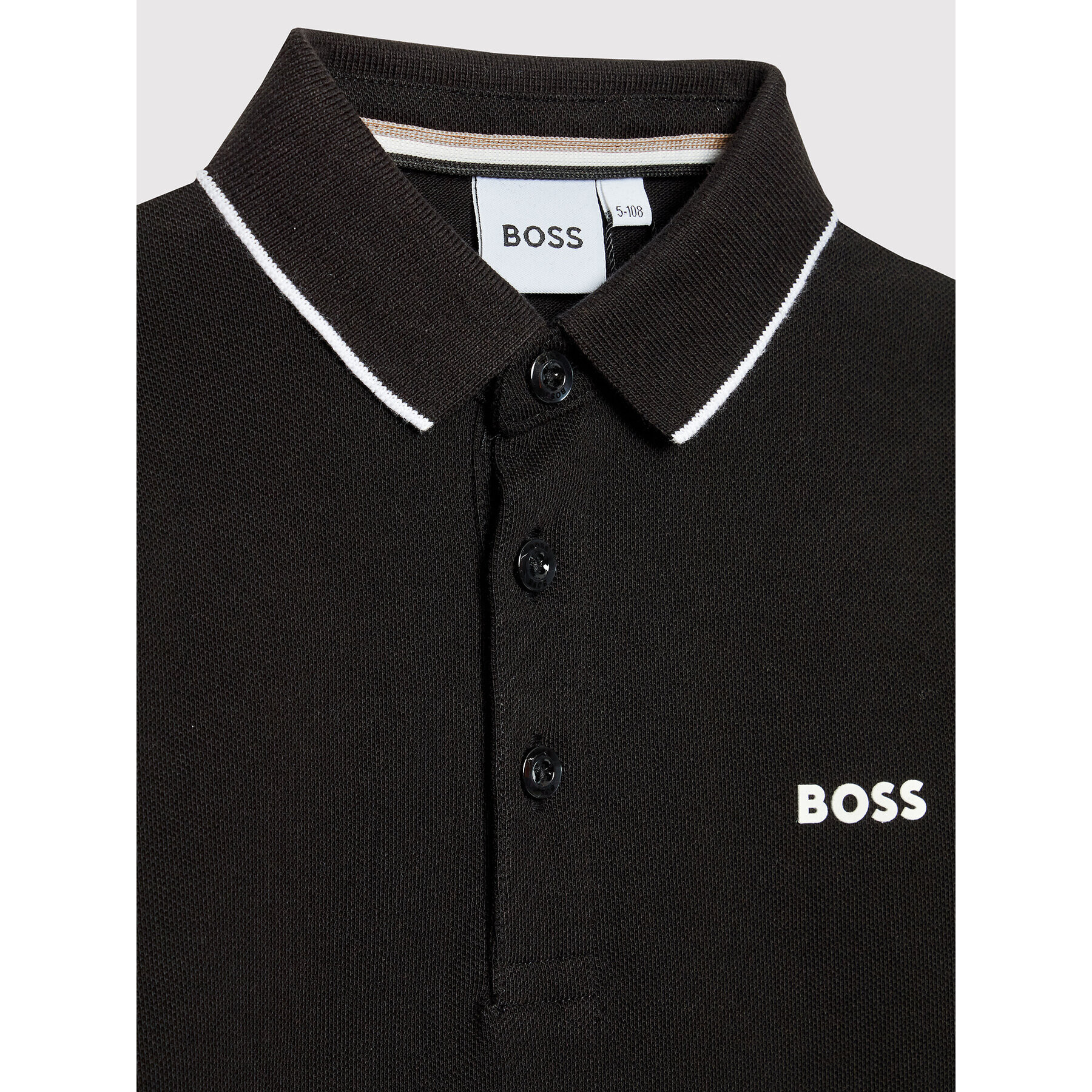 Boss Tricou polo J25M34 S Negru Regular Fit - Pled.ro