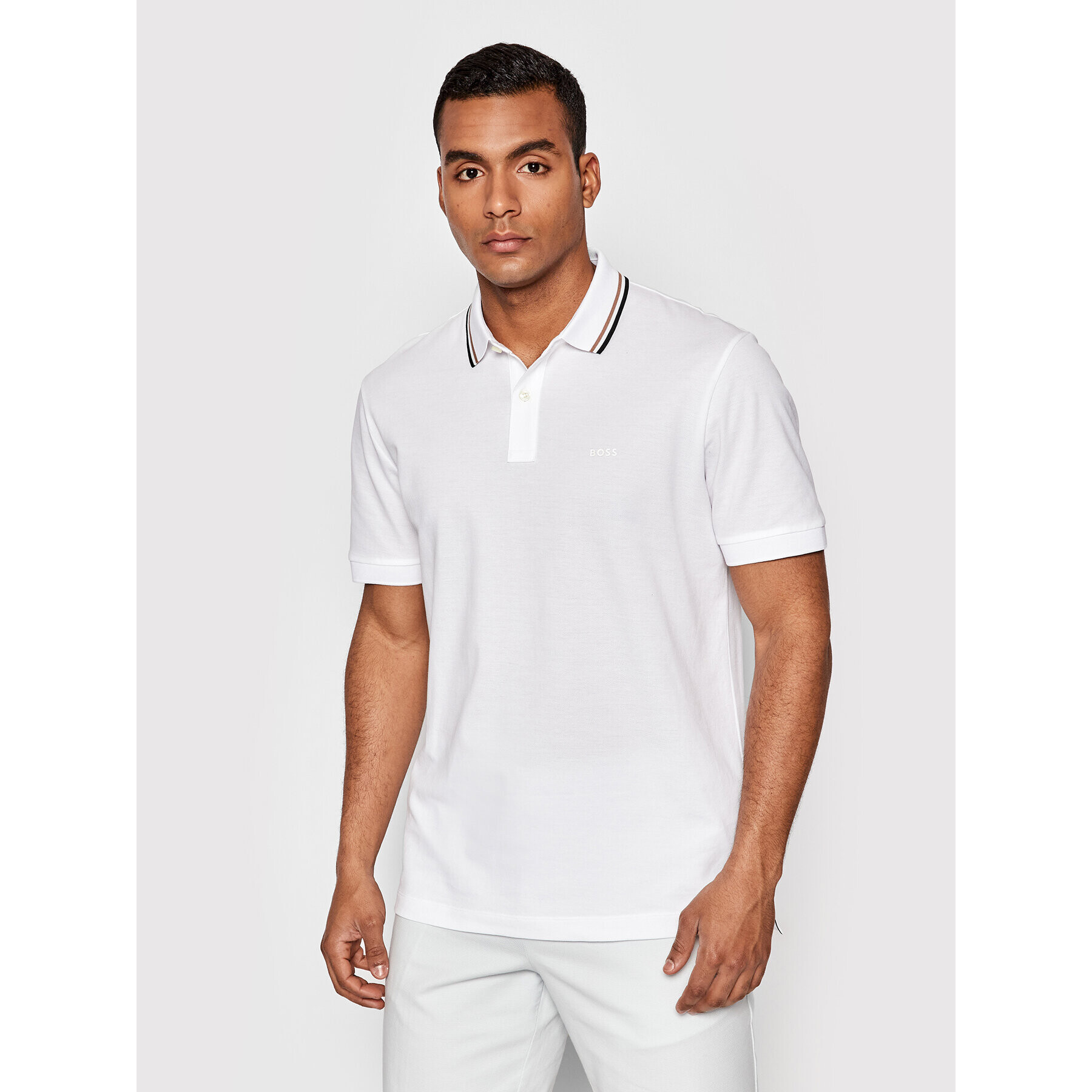 Boss Tricou polo Pack 27 50471695 Alb Regular Fit - Pled.ro