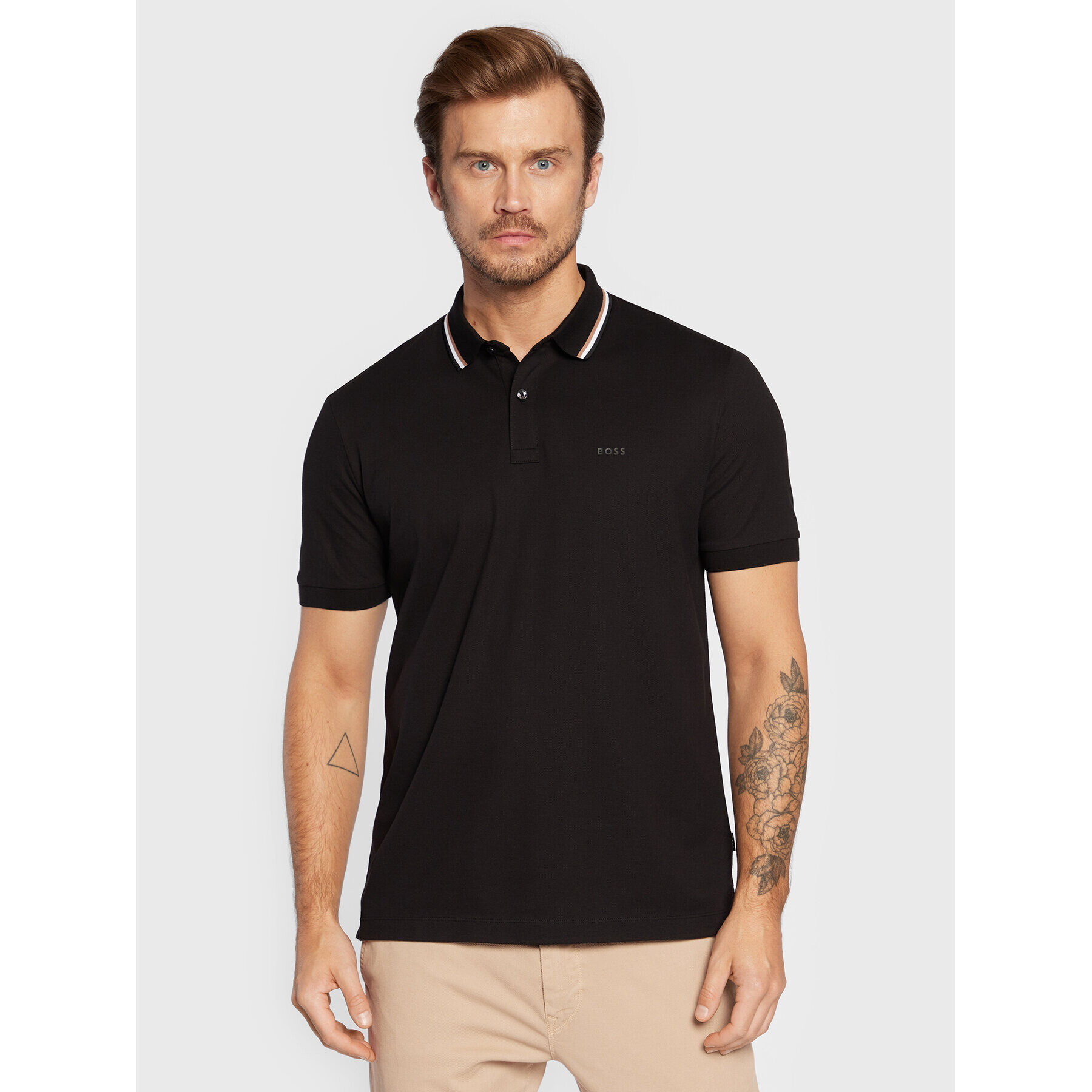 Boss Tricou polo Pack 27 50471695 Negru Regular Fit - Pled.ro