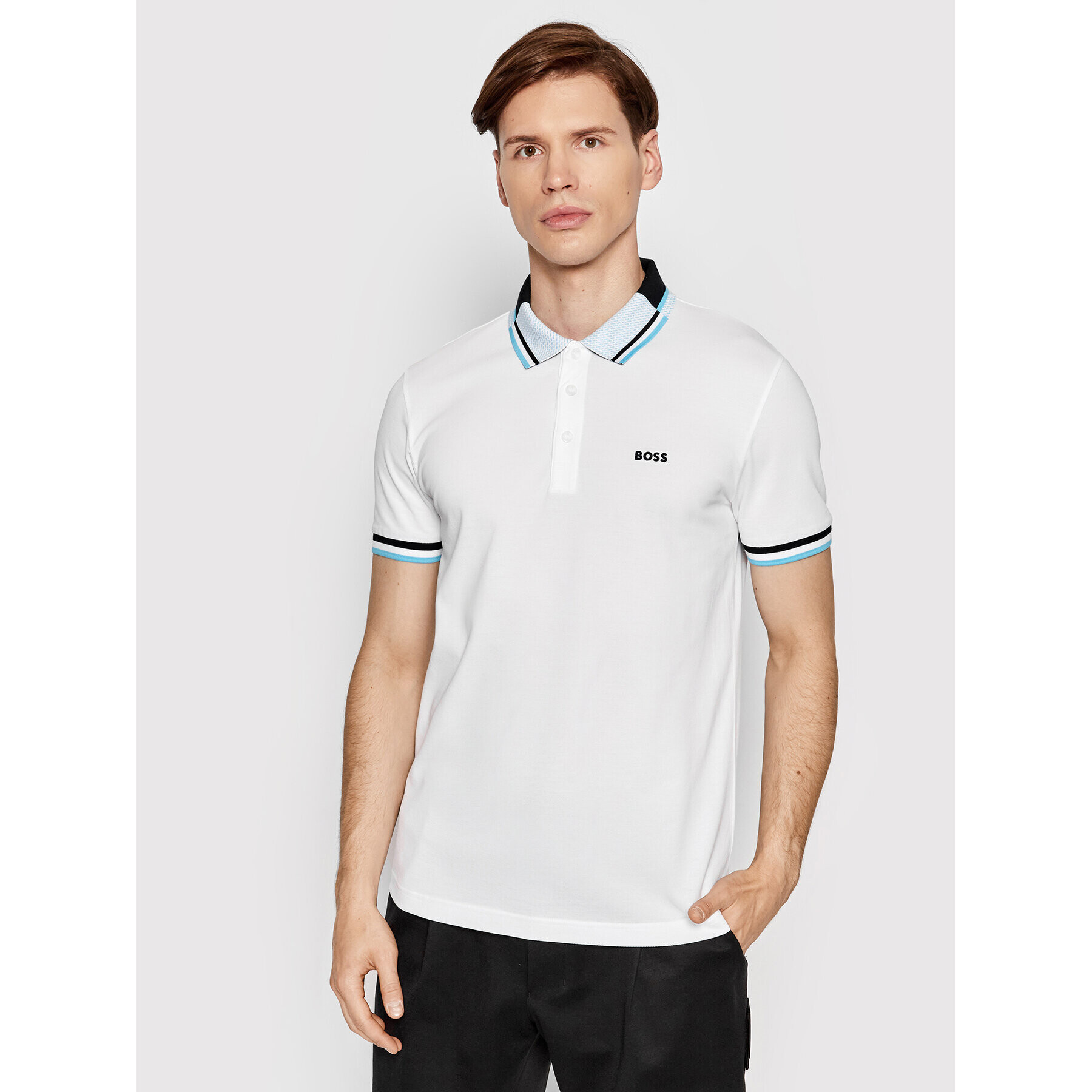 Boss Tricou polo Paddy 1 50473952 Alb Regular Fit - Pled.ro