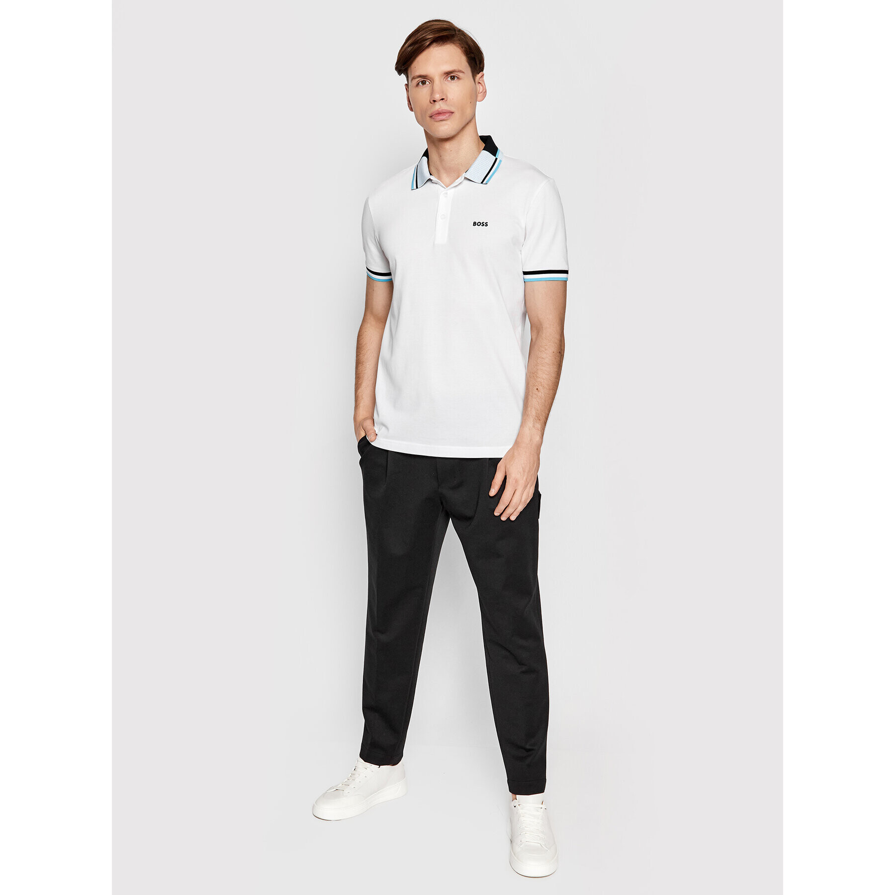 Boss Tricou polo Paddy 1 50473952 Alb Regular Fit - Pled.ro