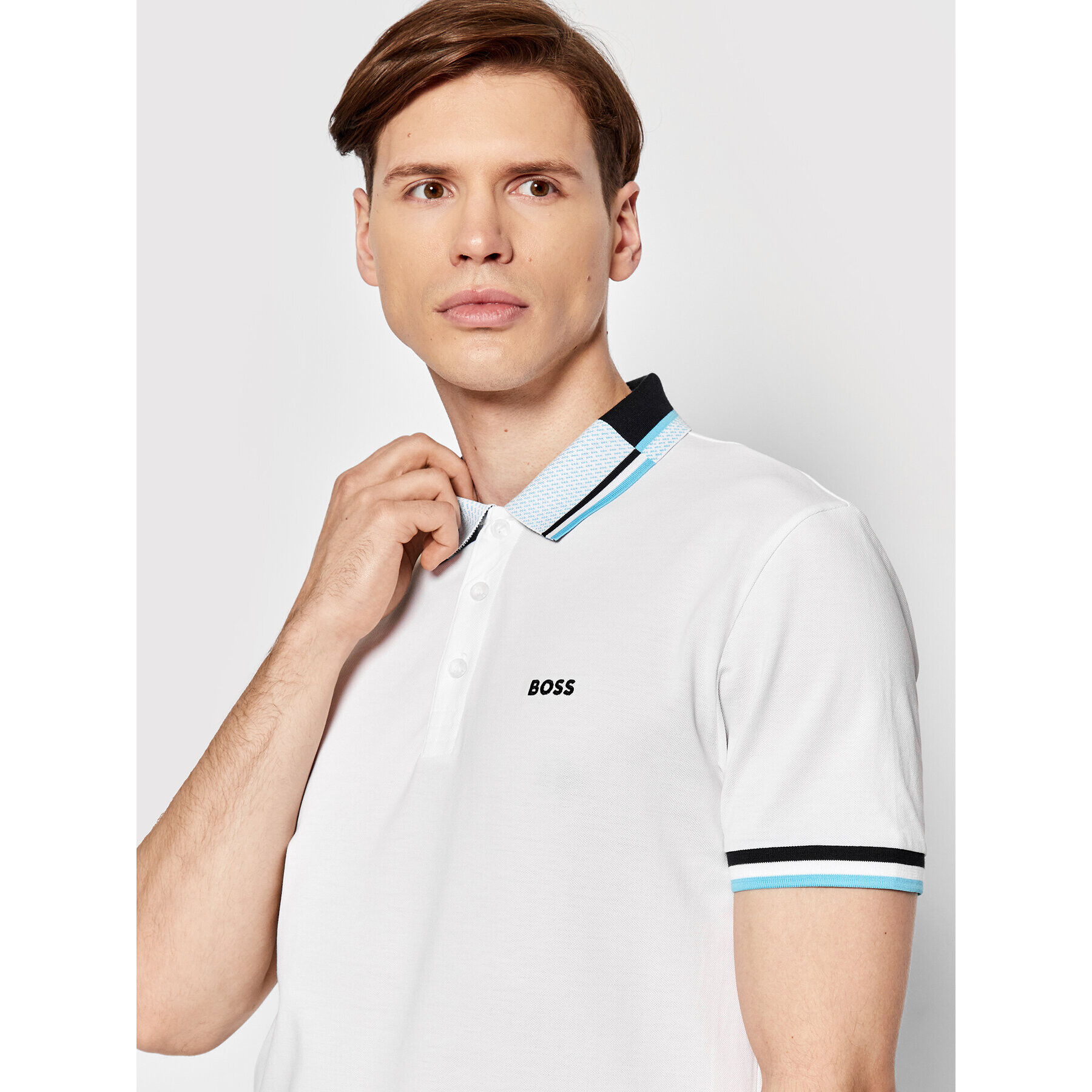 Boss Tricou polo Paddy 1 50473952 Alb Regular Fit - Pled.ro