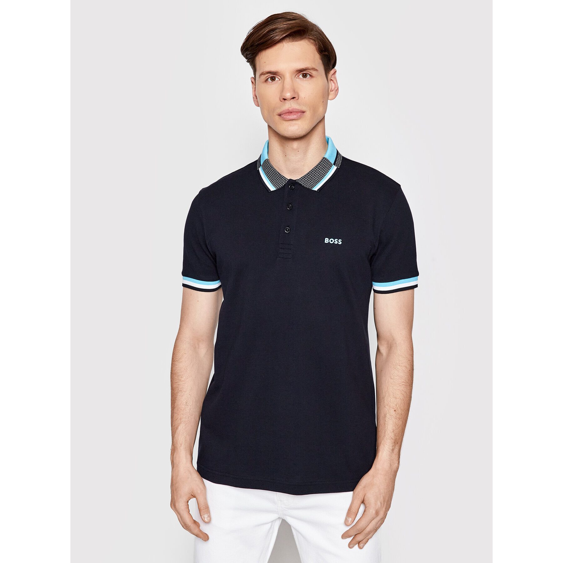 Boss Tricou polo Paddy 1 50473952 Bleumarin Regular Fit - Pled.ro