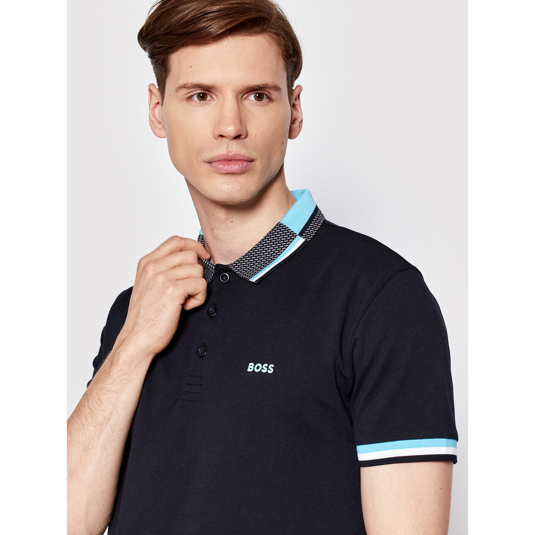 Boss Tricou polo Paddy 1 50473952 Bleumarin Regular Fit - Pled.ro