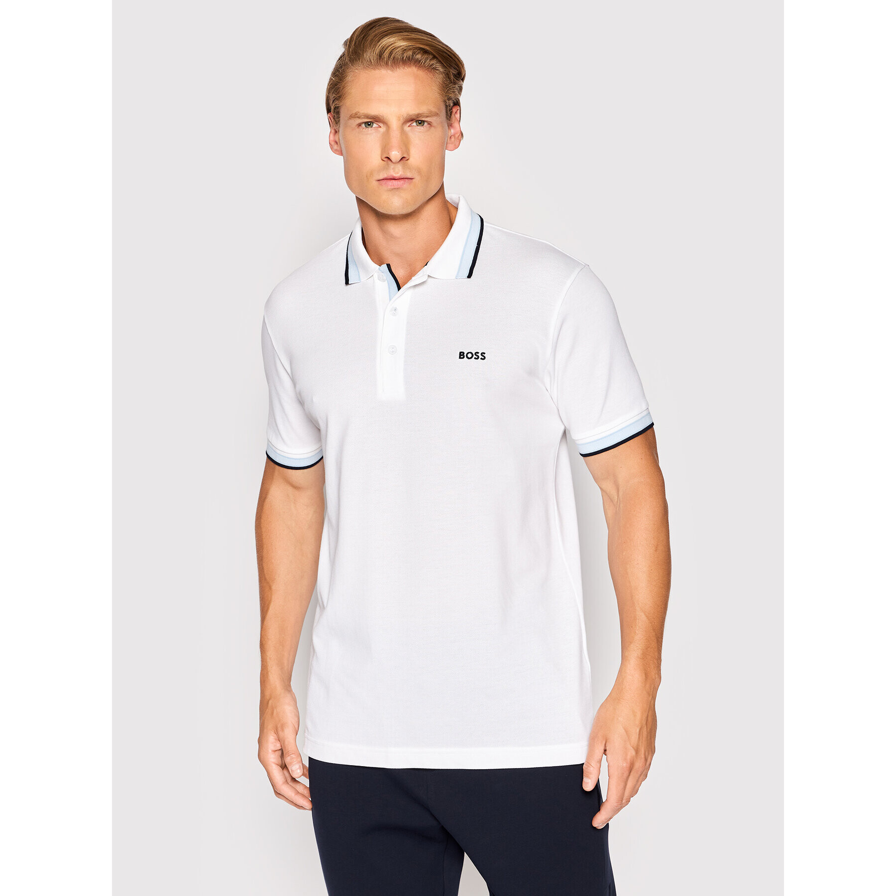 Boss Tricou polo Paddy 50468983 Alb Regular Fit - Pled.ro