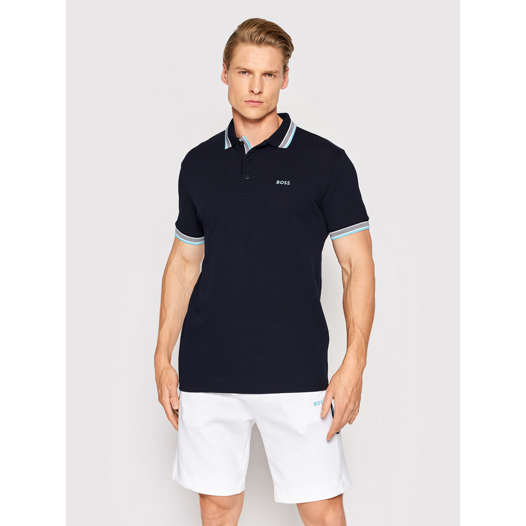 Boss Tricou polo Paddy 50468983 Bleumarin Regular Fit - Pled.ro