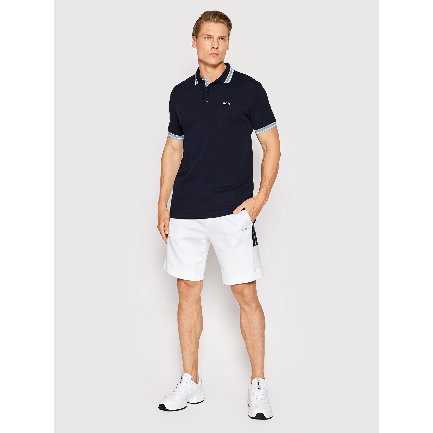 Boss Tricou polo Paddy 50468983 Bleumarin Regular Fit - Pled.ro