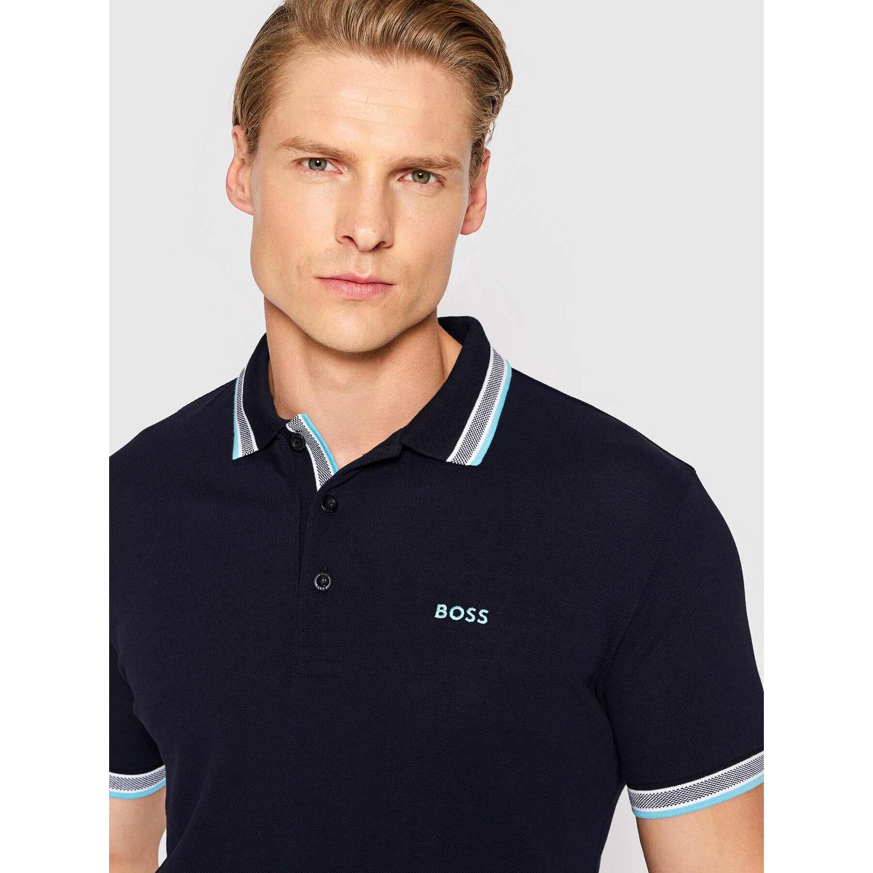 Boss Tricou polo Paddy 50468983 Bleumarin Regular Fit - Pled.ro