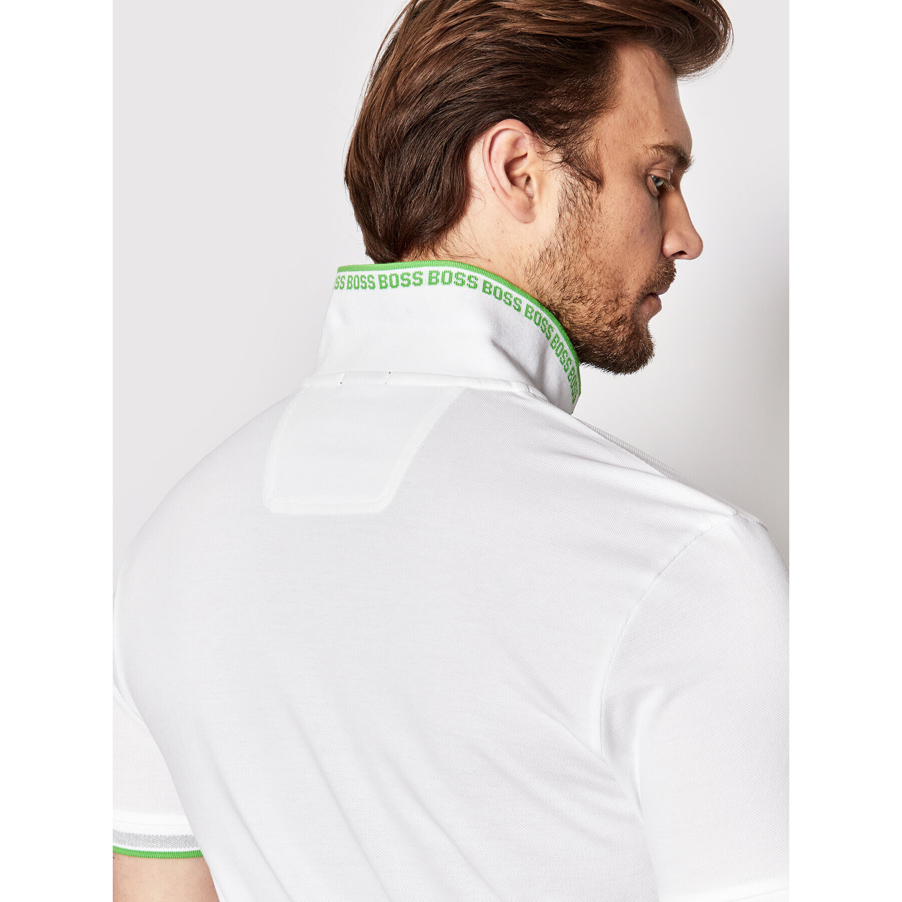 Boss Tricou polo Paddy 50469055 Alb Regular Fit - Pled.ro