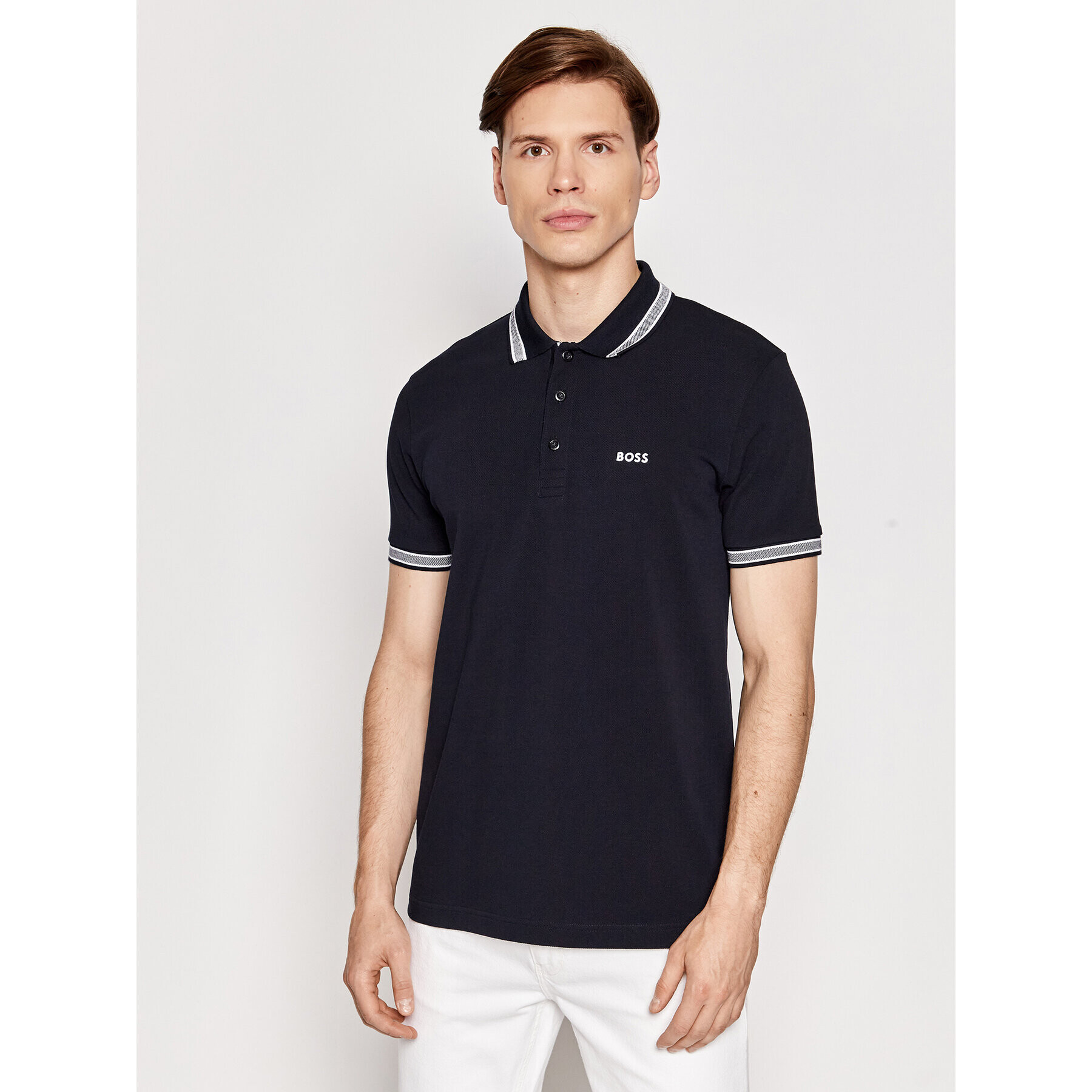 Boss Tricou polo Paddy 50469055 Bleumarin Regular Fit - Pled.ro