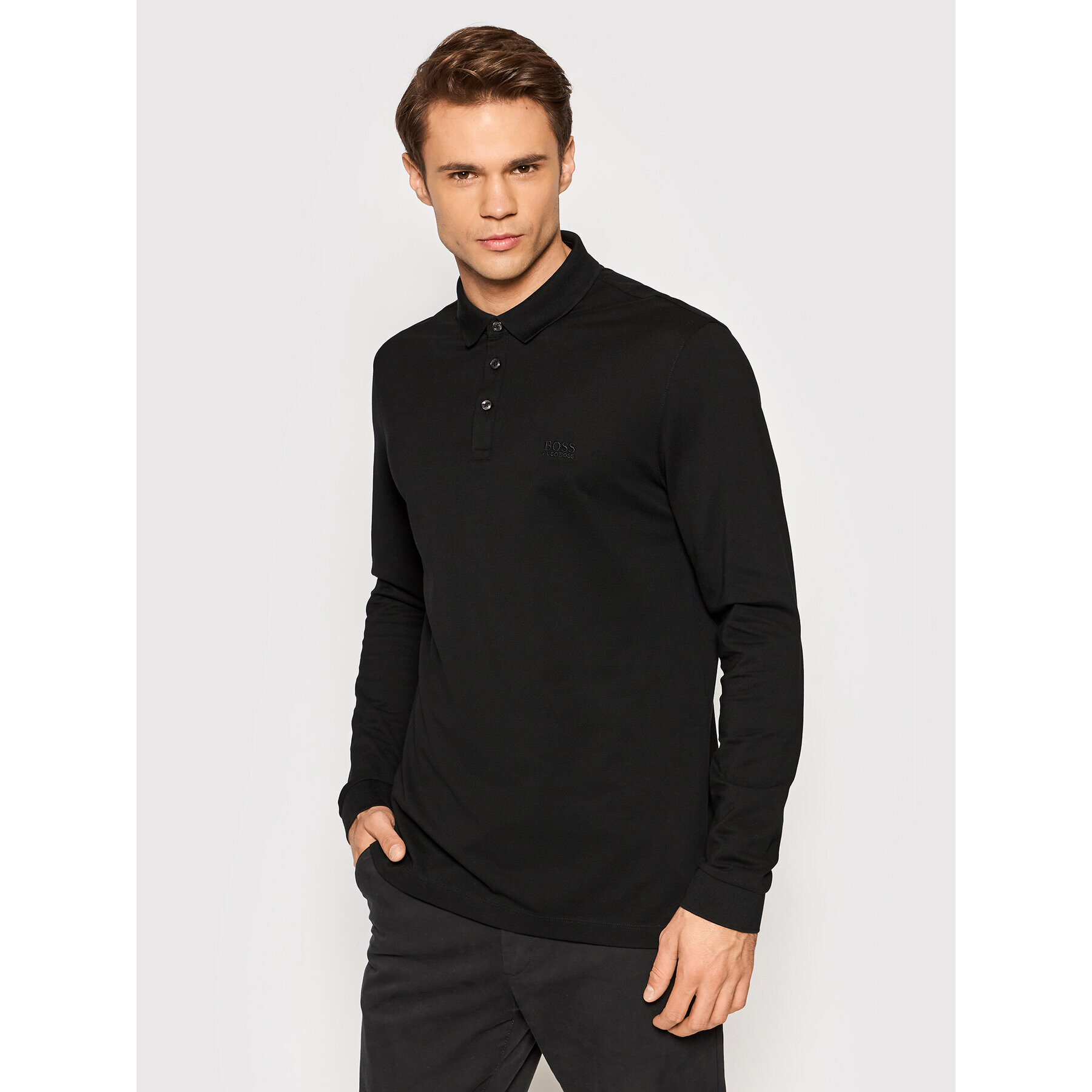 Boss Tricou polo Pado 10 50391549 Negru Regular Fit - Pled.ro