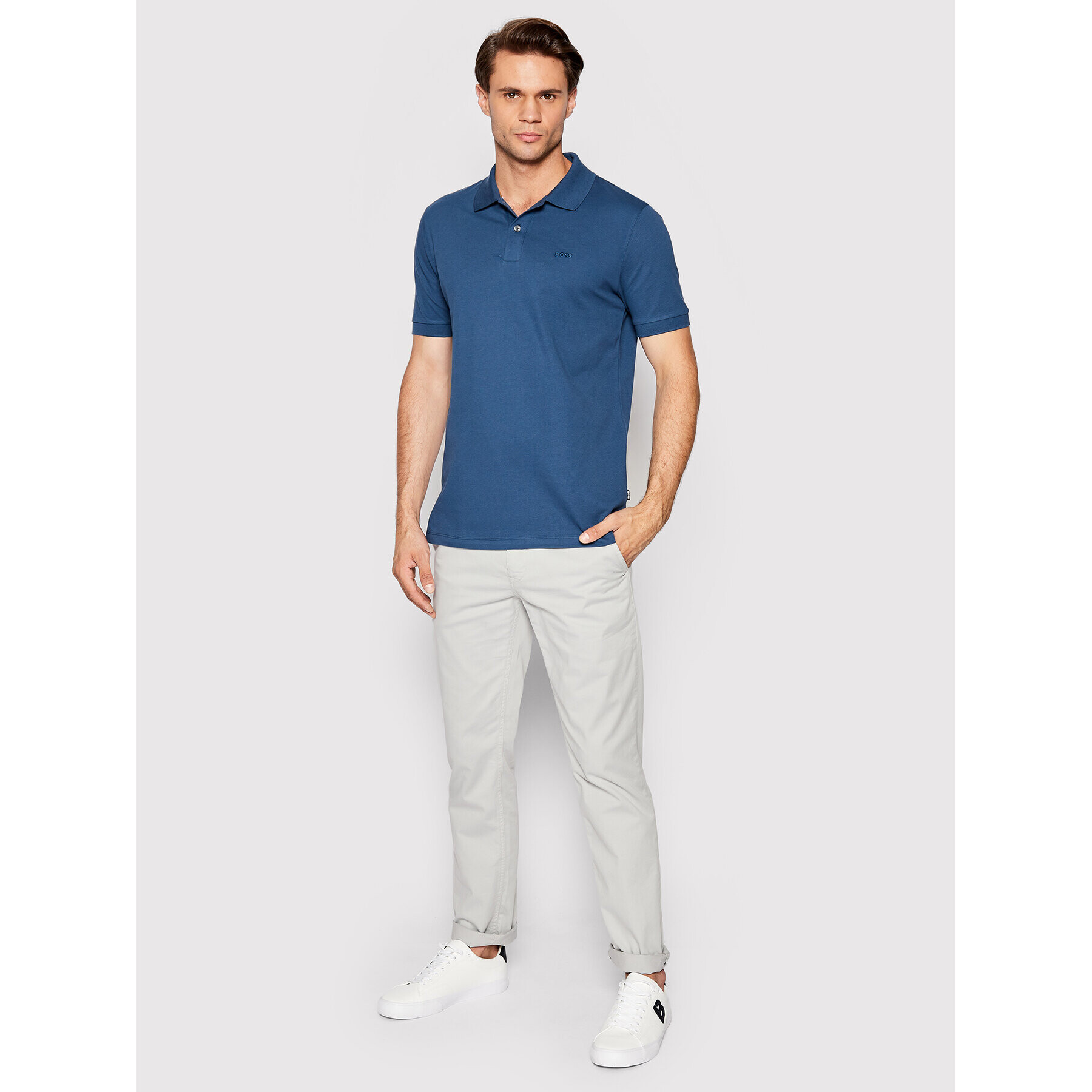 Boss Tricou polo Pallas 50468301 Bleumarin Regular Fit - Pled.ro