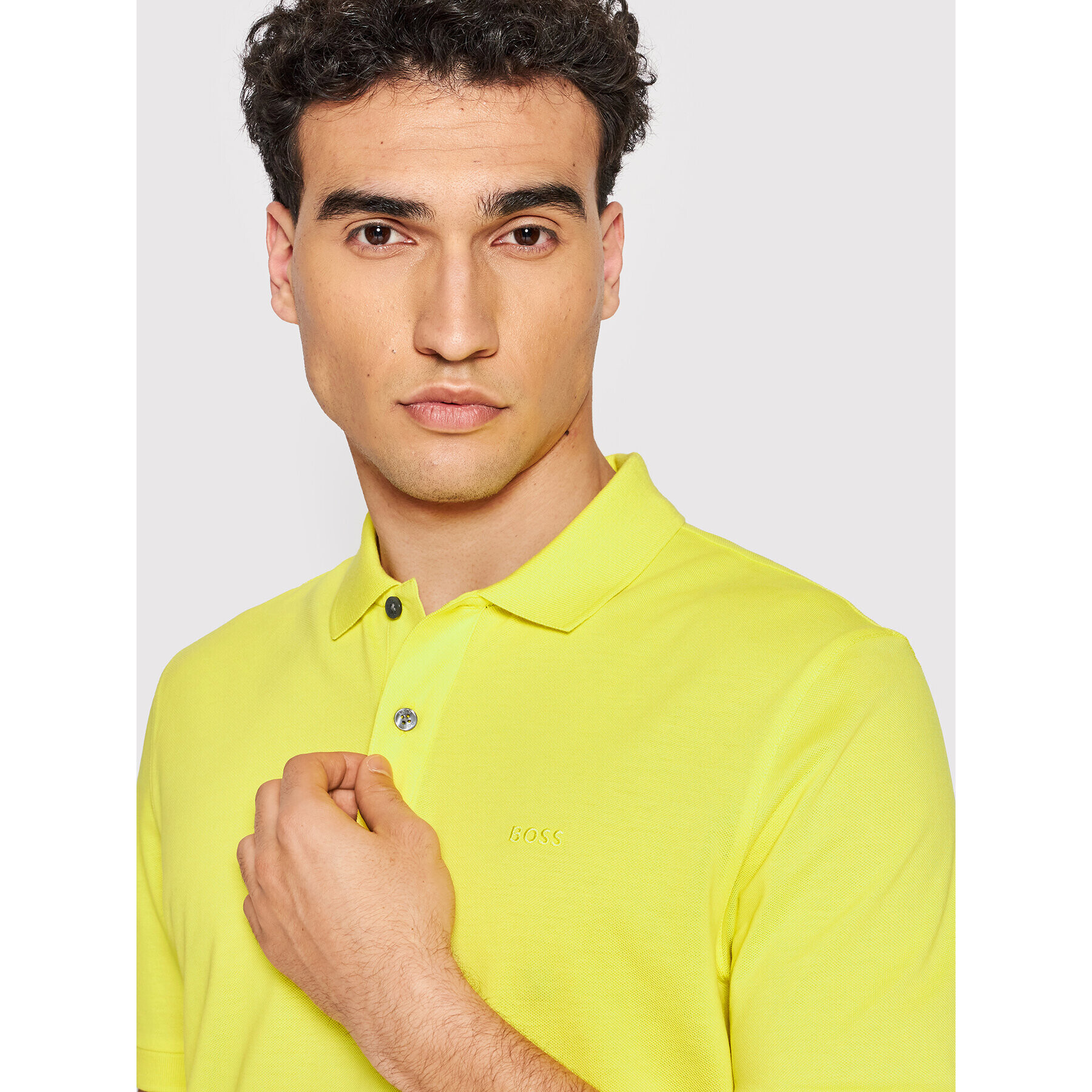 Boss Tricou polo Pallas 50468301 Galben Regular Fit - Pled.ro