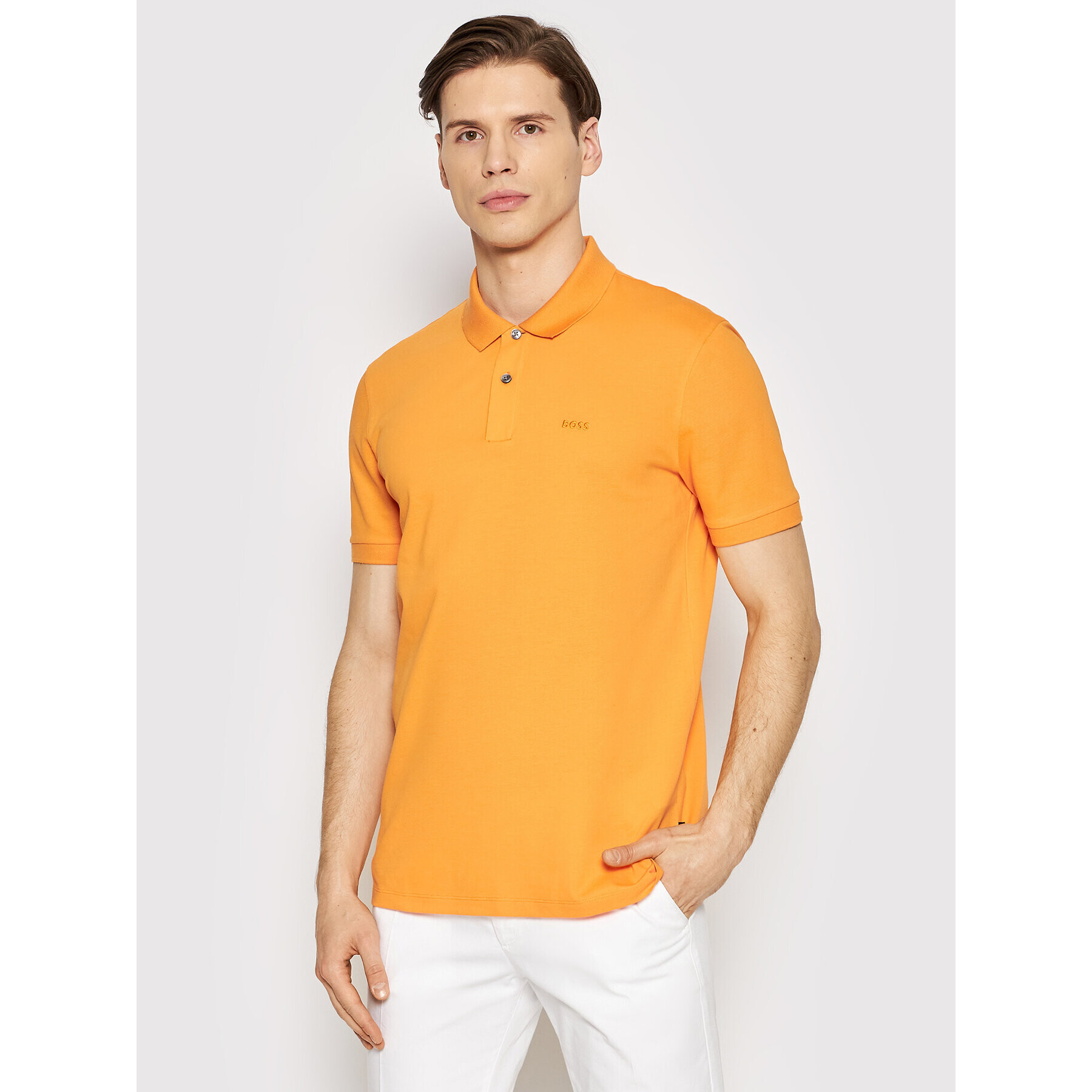 Boss Tricou polo Pallas 50468301 Portocaliu Regular Fit - Pled.ro