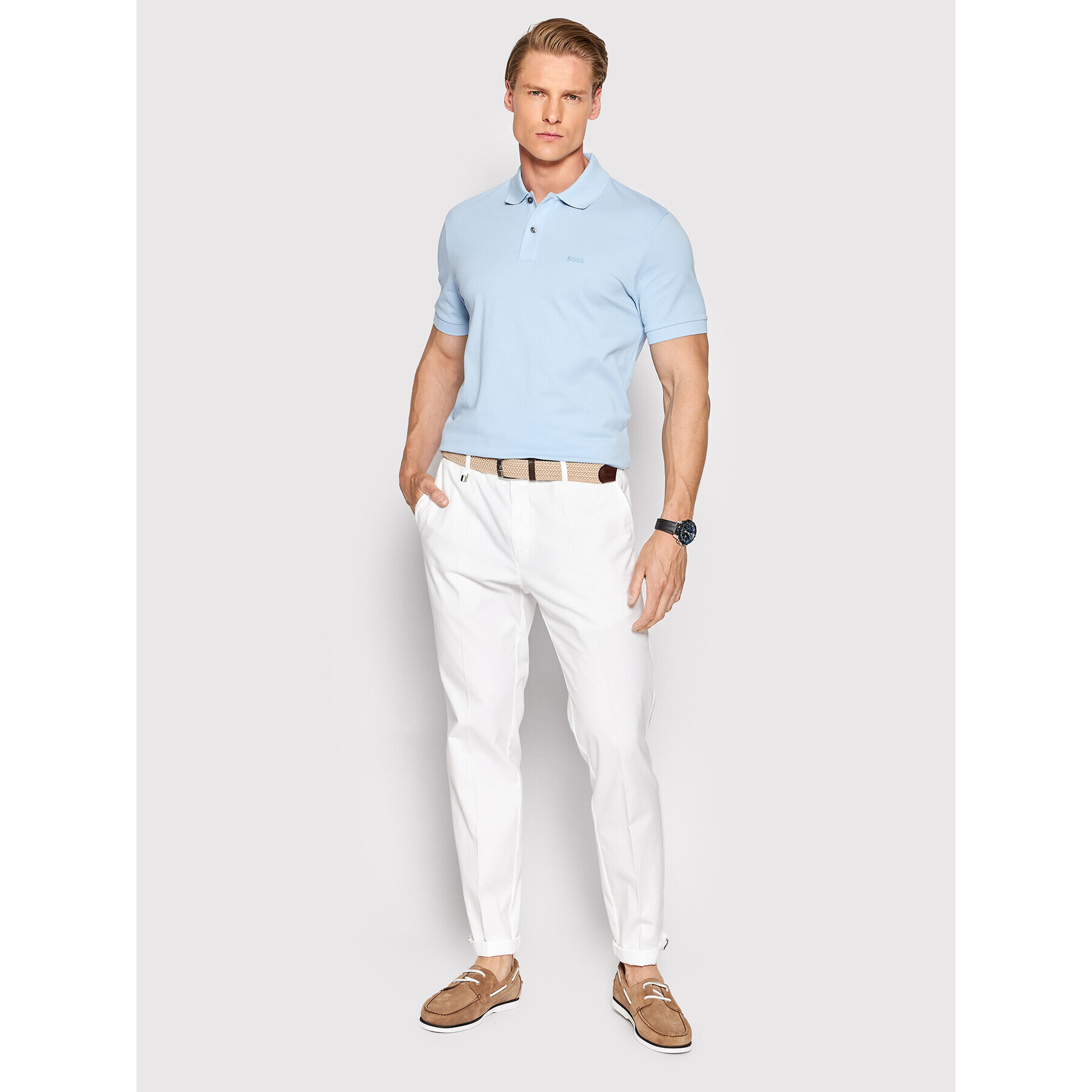 Boss Tricou polo Pallas 50468362 Albastru Regular Fit - Pled.ro