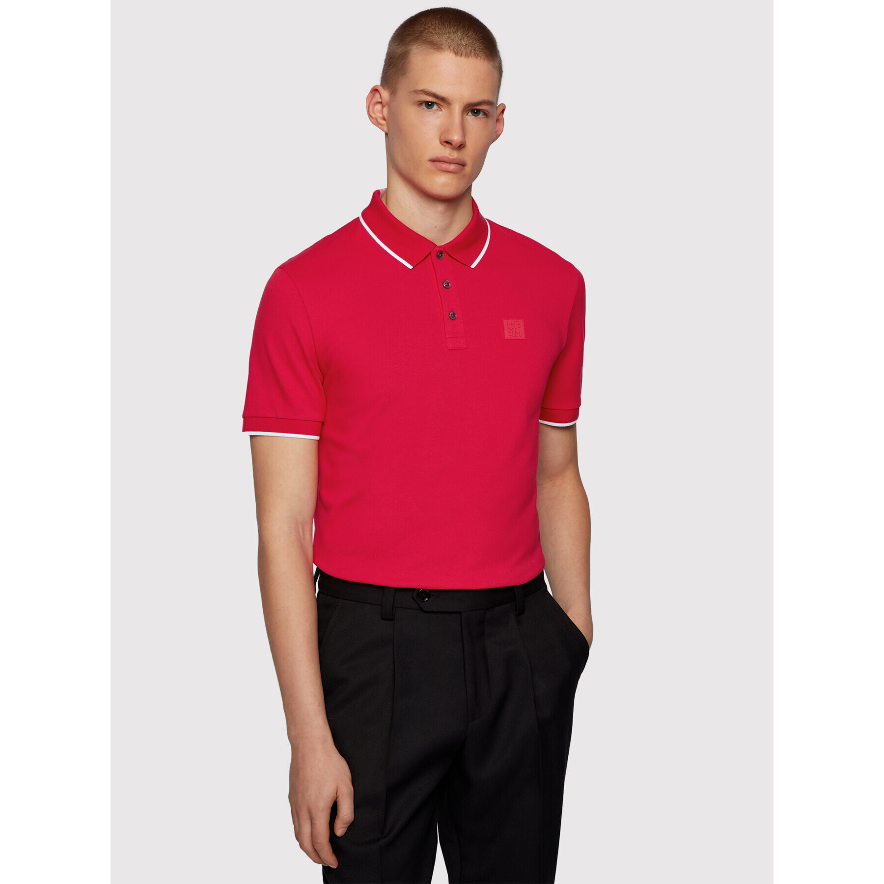 Boss Tricou polo Parlay 101 50445486 Roșu Regular Fit - Pled.ro