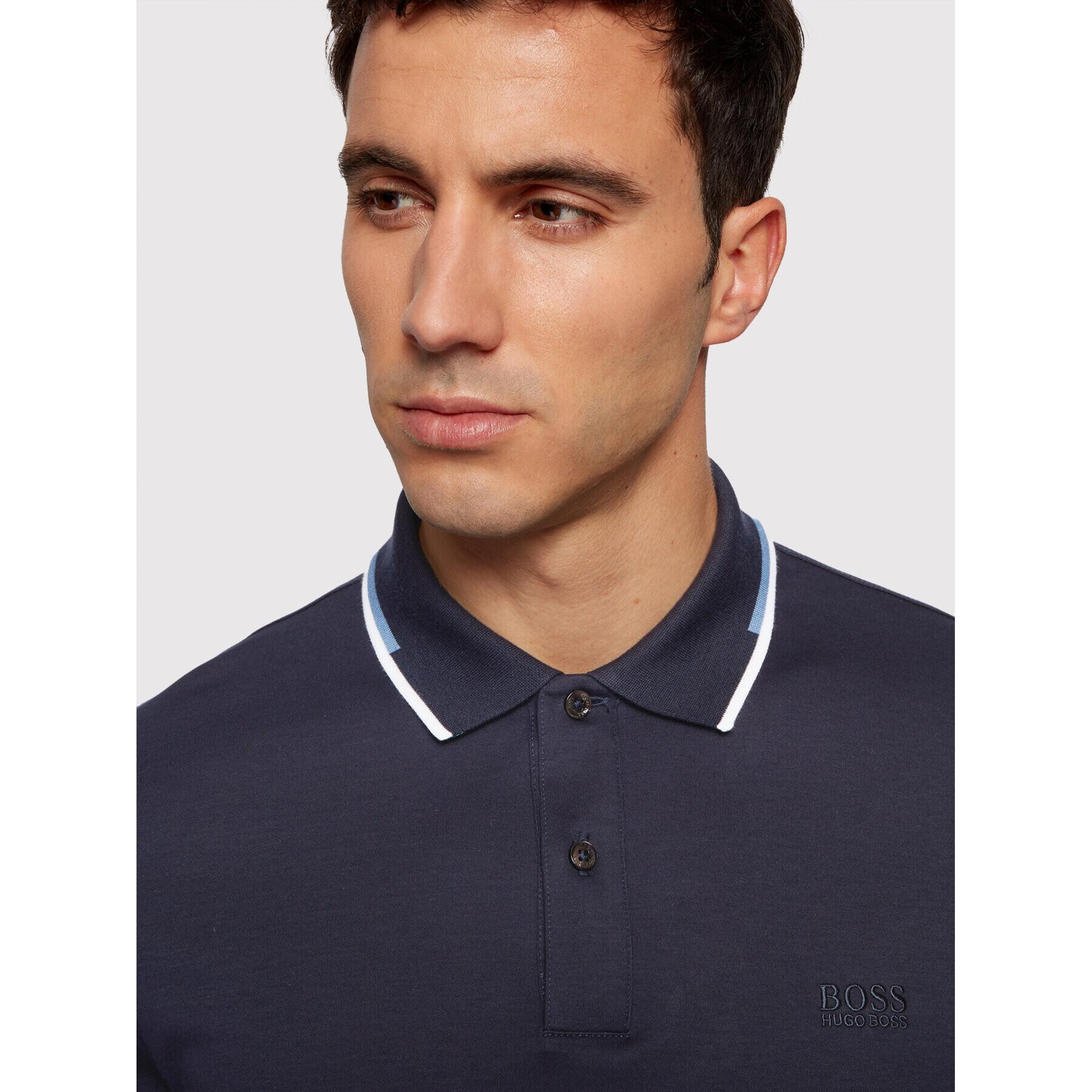 Boss Tricou polo Parlay 104 50448657 Bleumarin Regular Fit - Pled.ro