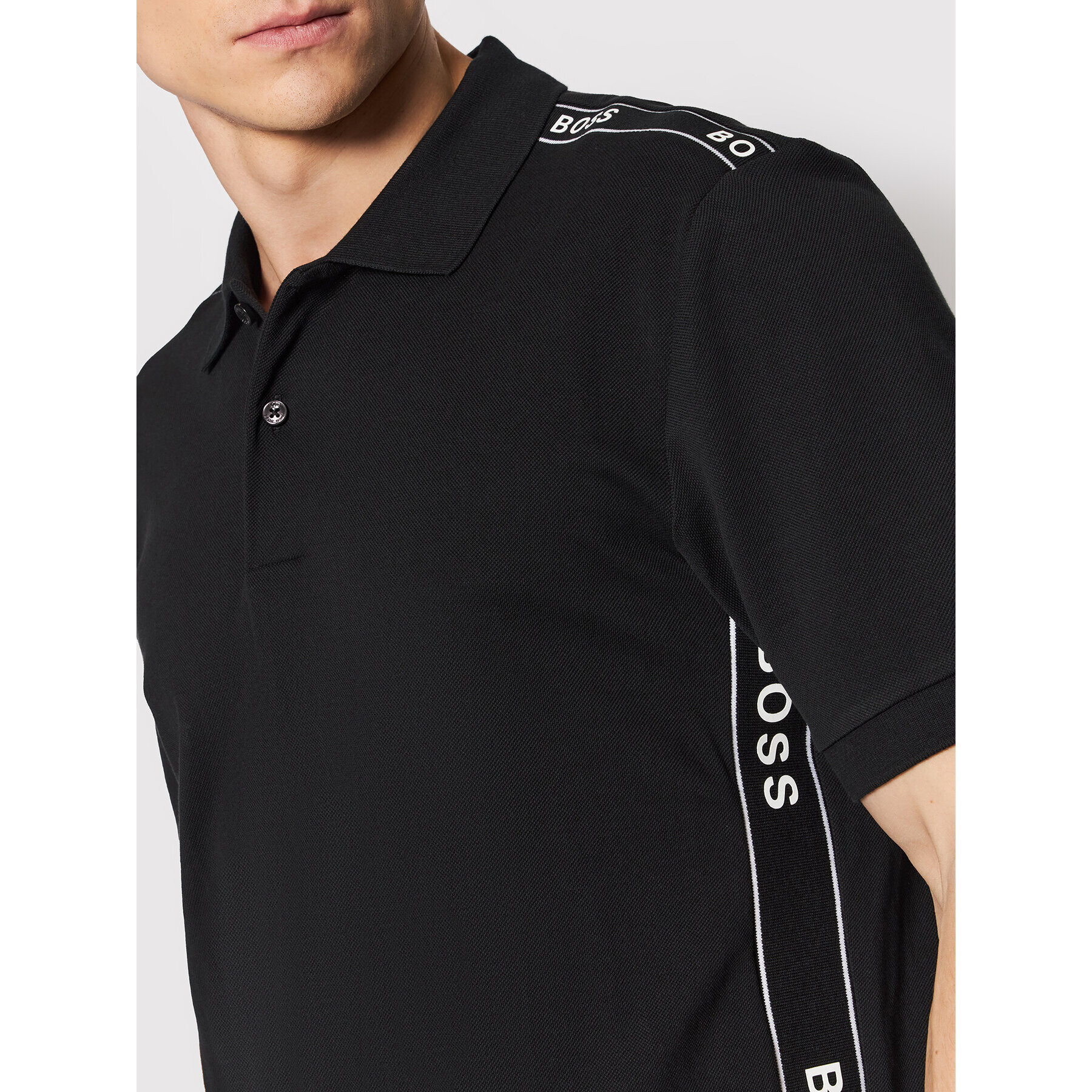 Boss Tricou polo Parlay 138_Hc 50462400 Negru Regular Fit - Pled.ro