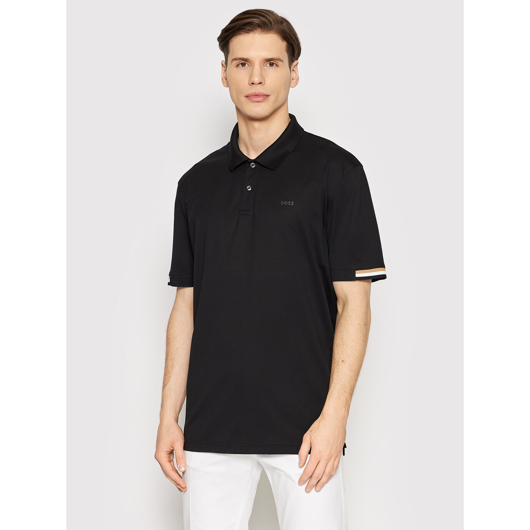 Boss Tricou polo Parlay 147 50467113 Negru Regular Fit - Pled.ro