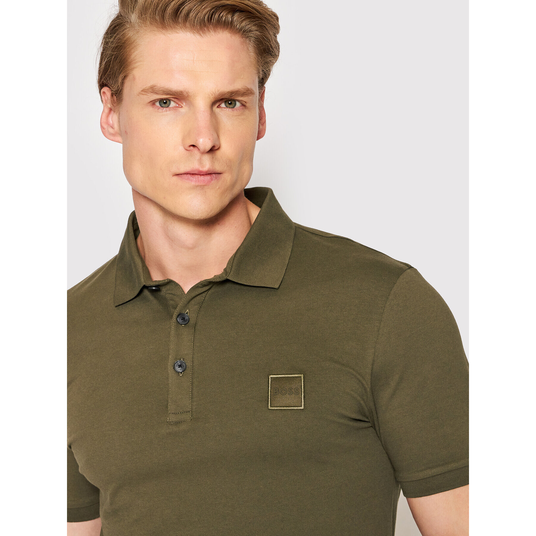 Boss Tricou polo Passenger 50472668 Verde Slim Fit - Pled.ro