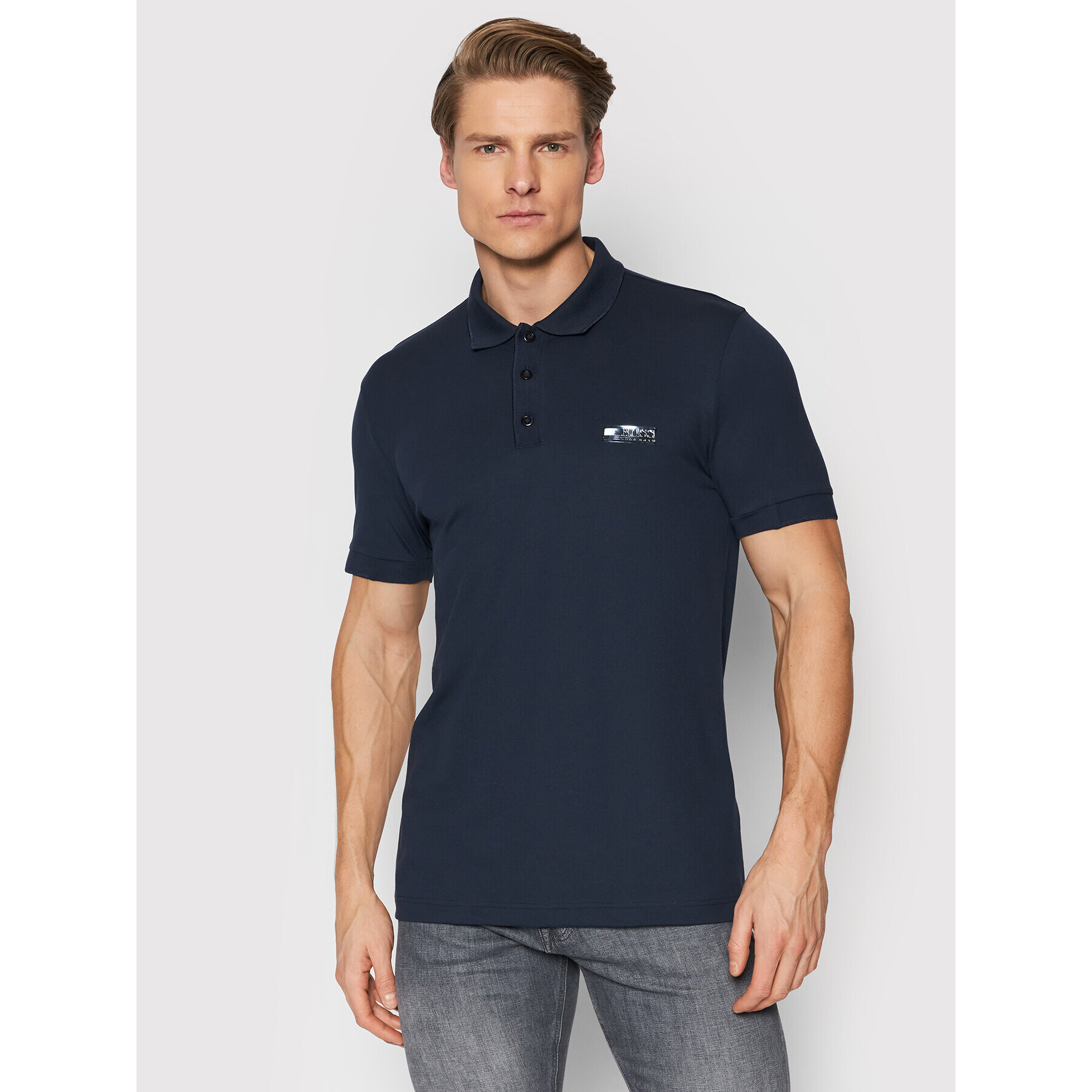 Boss Tricou polo Paul Batch 50448594 Bleumarin Slim Fit - Pled.ro