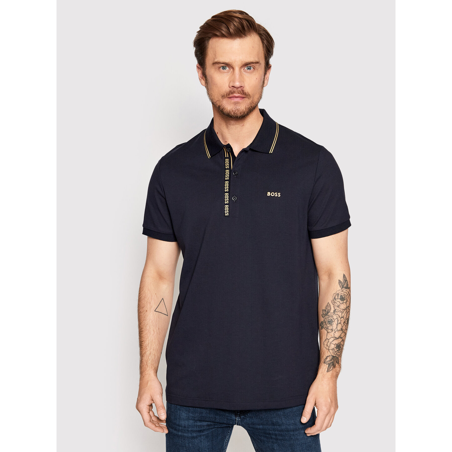 Boss Tricou polo Paule 4 50469391 Bleumarin Slim Fit - Pled.ro