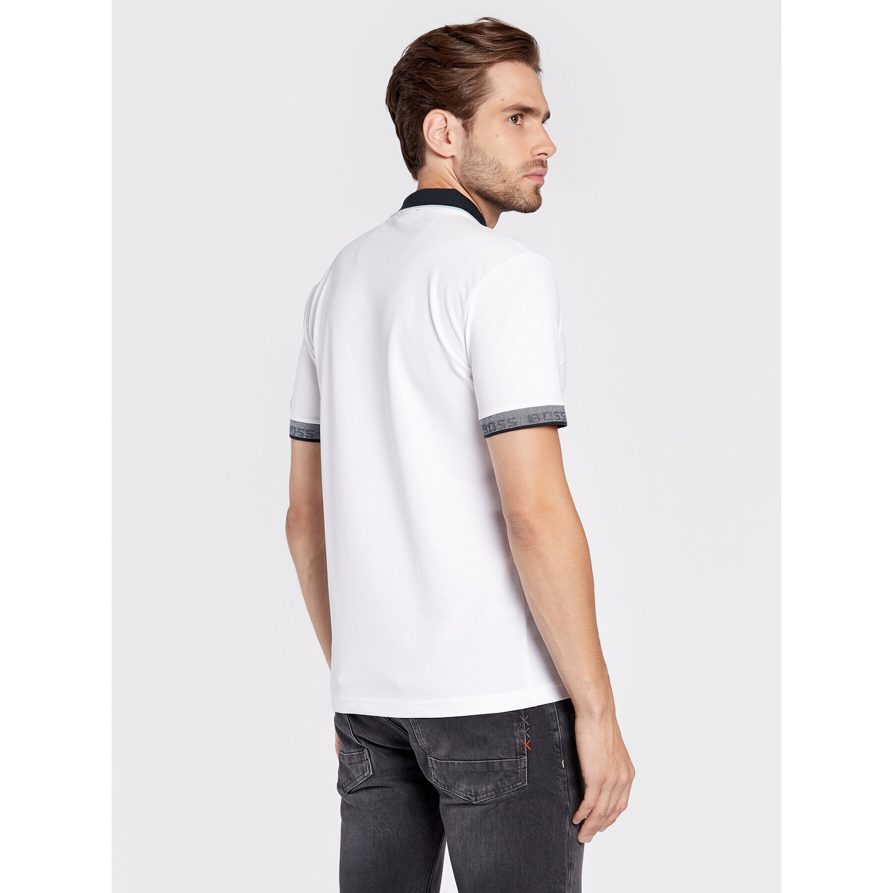 Boss Tricou polo Paule 50471914 Alb Slim Fit - Pled.ro