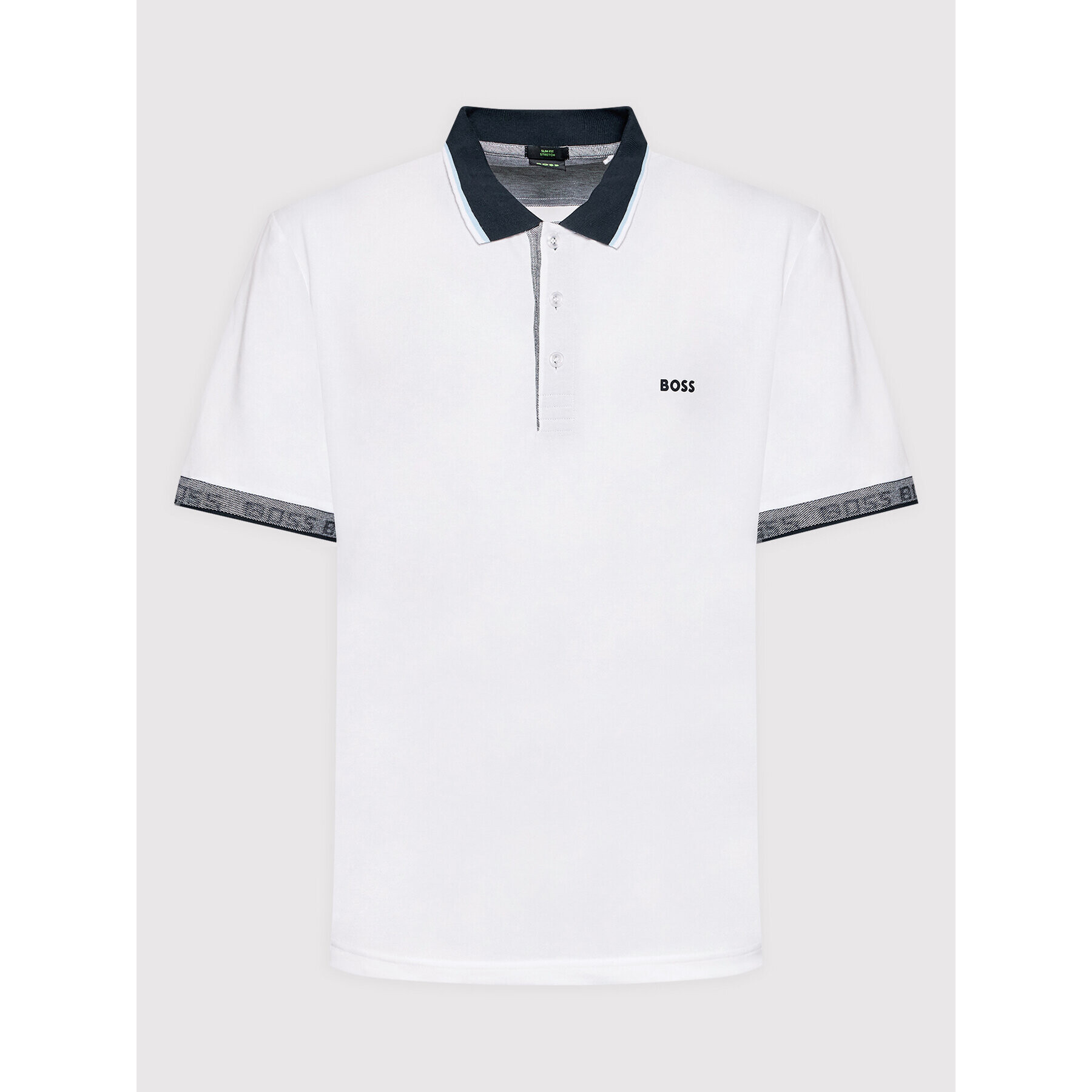 Boss Tricou polo Paule 50471914 Alb Slim Fit - Pled.ro