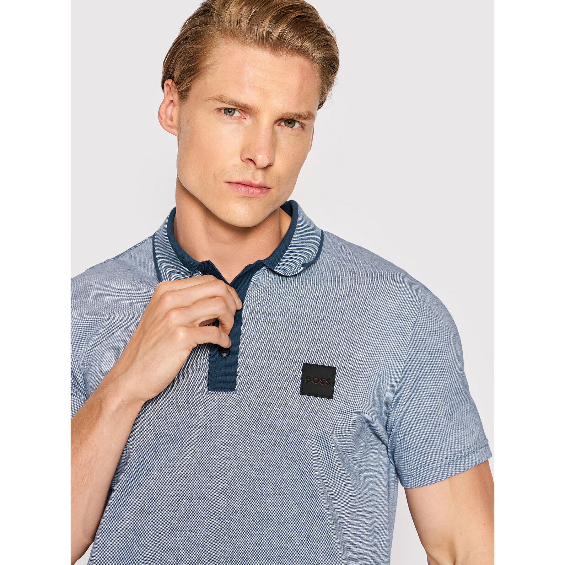 Boss Tricou polo PDrivey 50466694 Albastru Regular Fit - Pled.ro