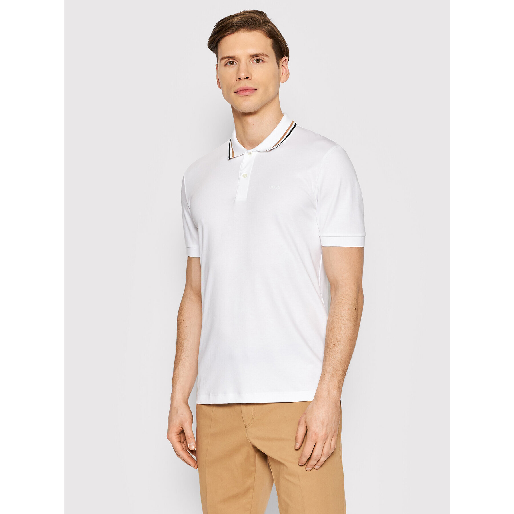 Boss Tricou polo Penrose 38 50469360 Alb Slim Fit - Pled.ro