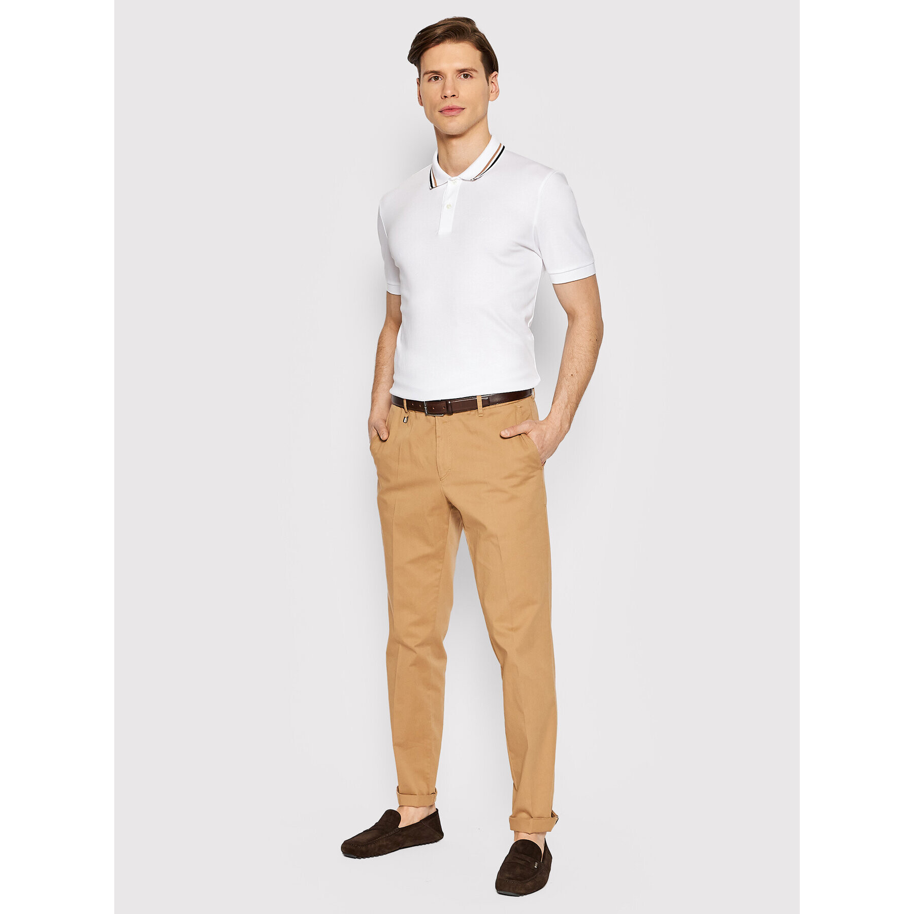 Boss Tricou polo Penrose 38 50469360 Alb Slim Fit - Pled.ro