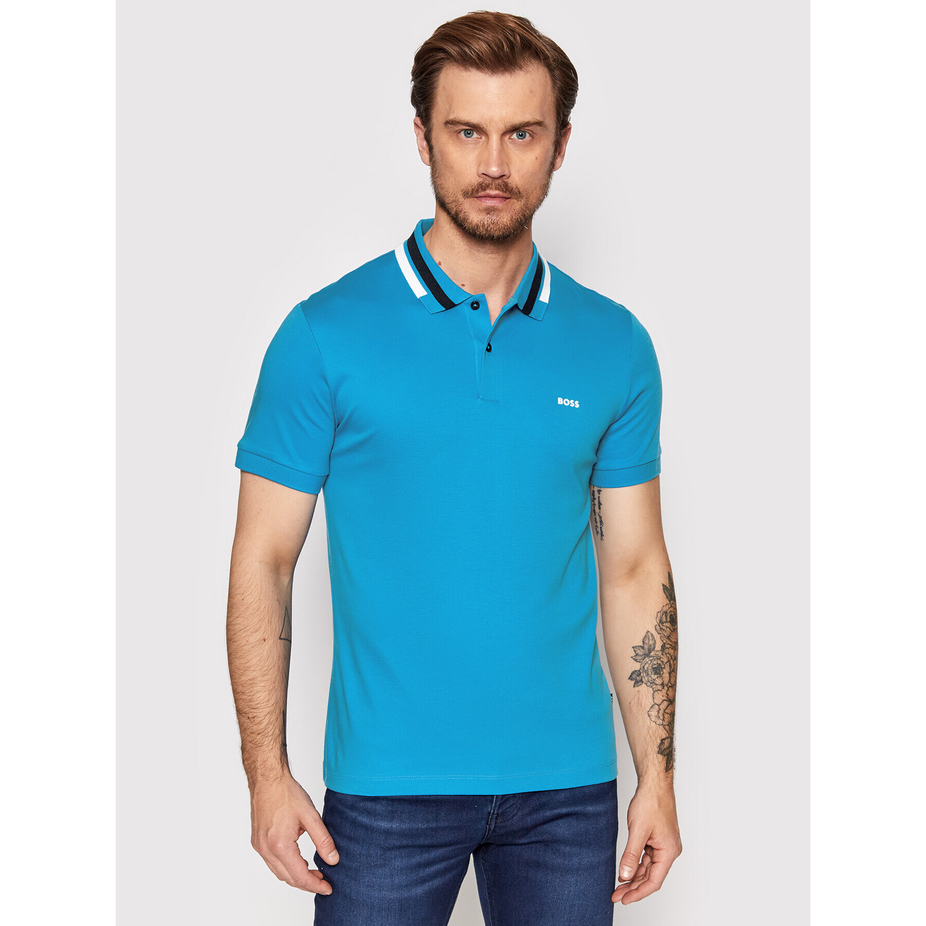 Boss Tricou polo Phillipson 101 50472013 Albastru Slim Fit - Pled.ro