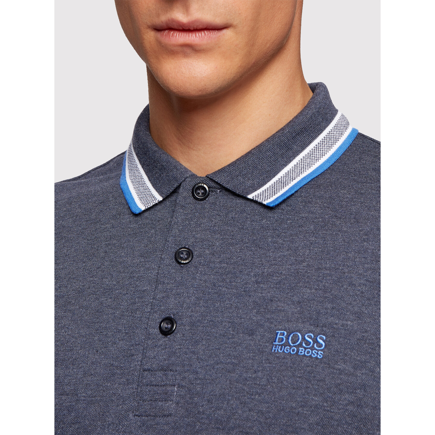 Boss Tricou polo Plisy 50272945 Bleumarin Regular Fit - Pled.ro