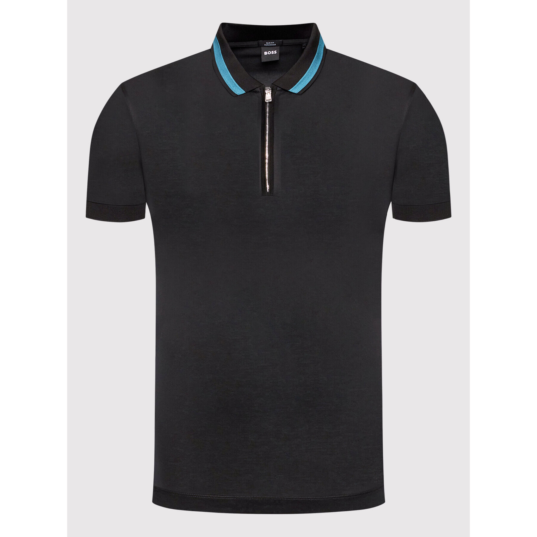 Boss Tricou polo Polston 26 50467125 Negru Slim Fit - Pled.ro