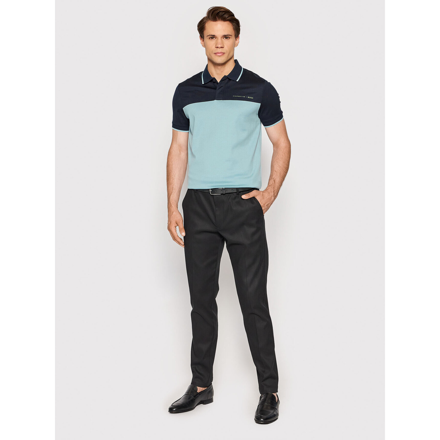 Boss Tricou polo PORSCHE Phillipson 160_Ps 50466070 Albastru Slim Fit - Pled.ro