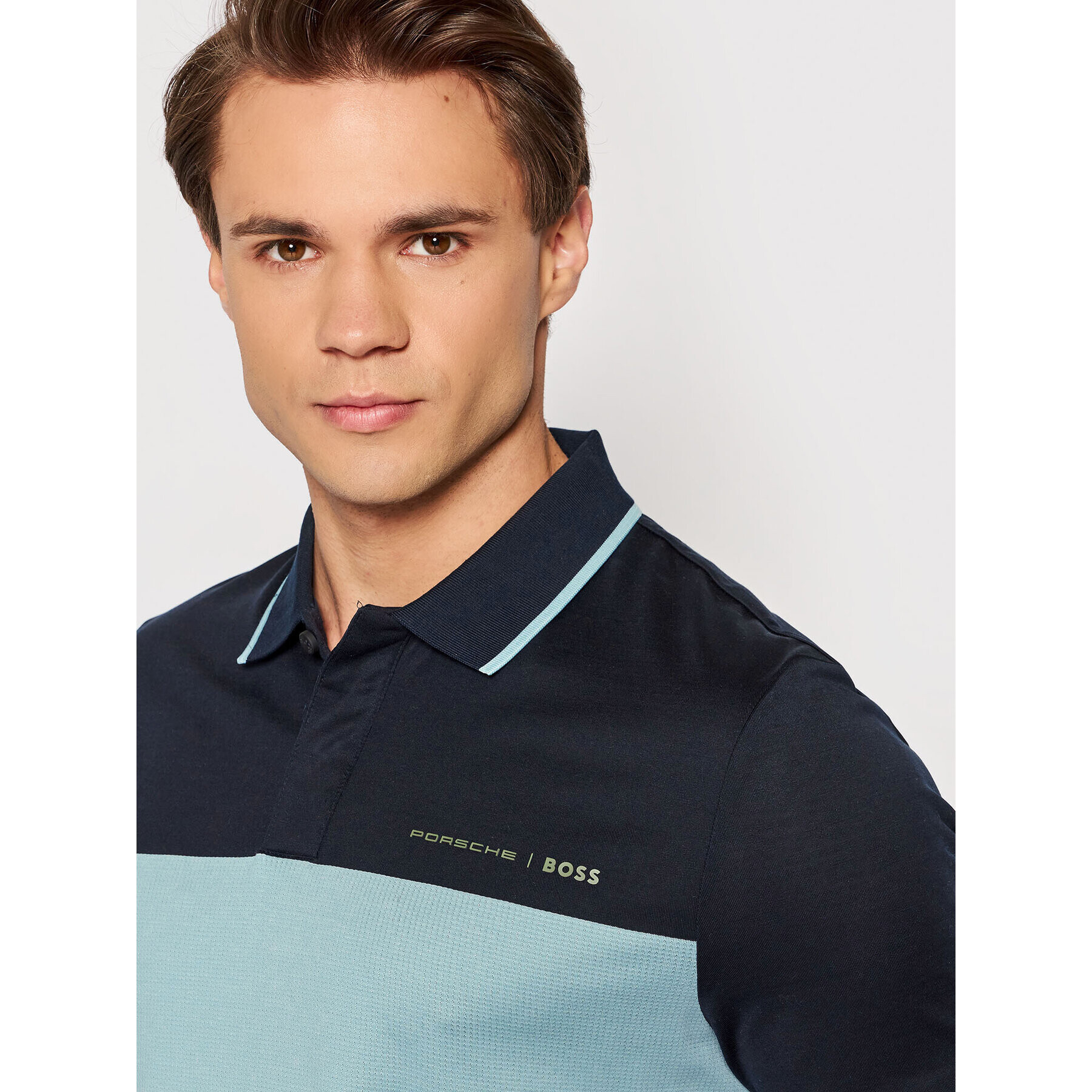 Boss Tricou polo PORSCHE Phillipson 160_Ps 50466070 Albastru Slim Fit - Pled.ro