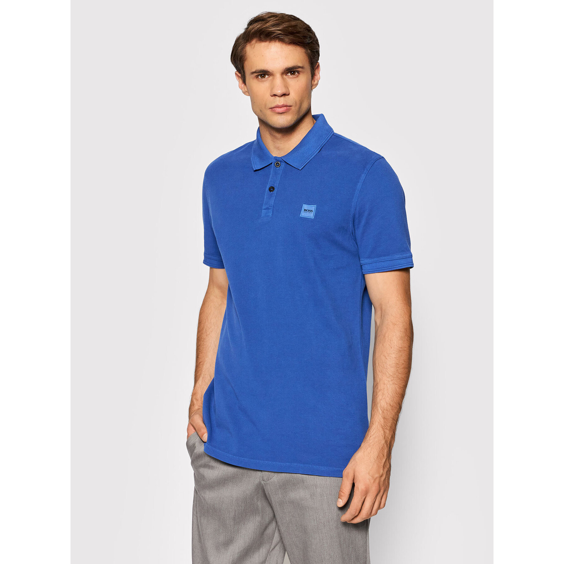 Boss Tricou polo Prime 50378365 Albastru Slim Fit - Pled.ro