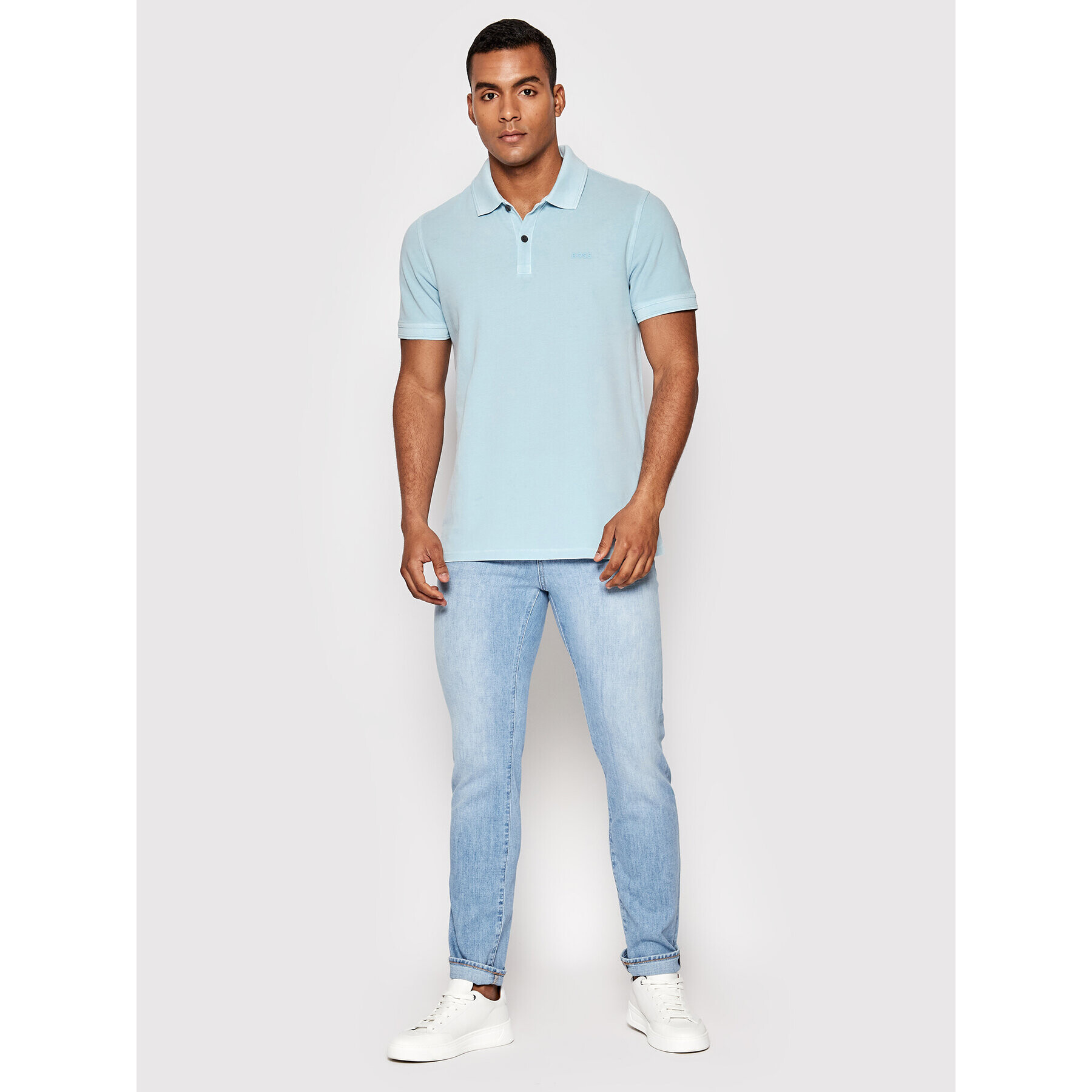 Boss Tricou polo Prime 50468576 Albastru Slim Fit - Pled.ro