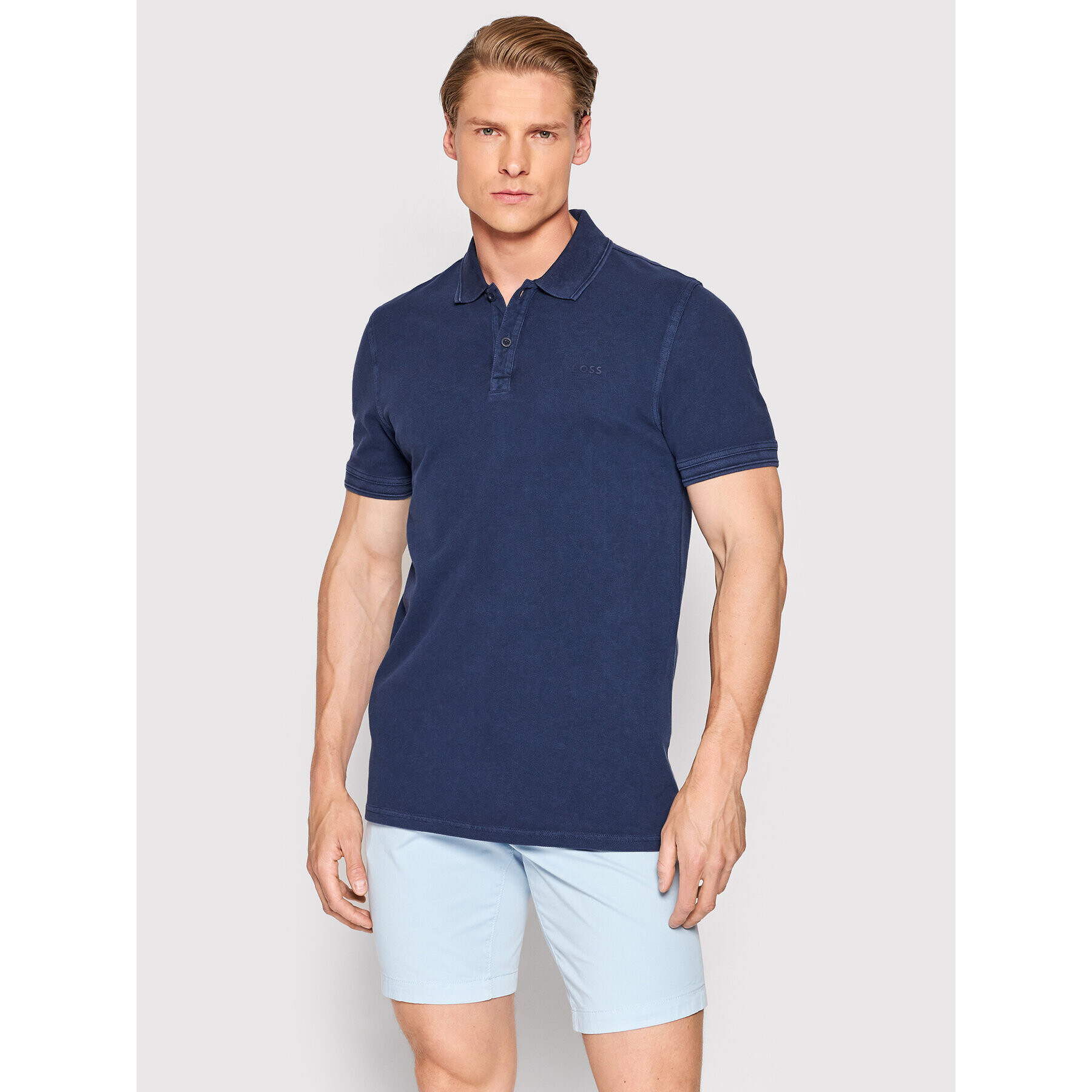 Boss Tricou polo Prime 50468576 Bleumarin Slim Fit - Pled.ro