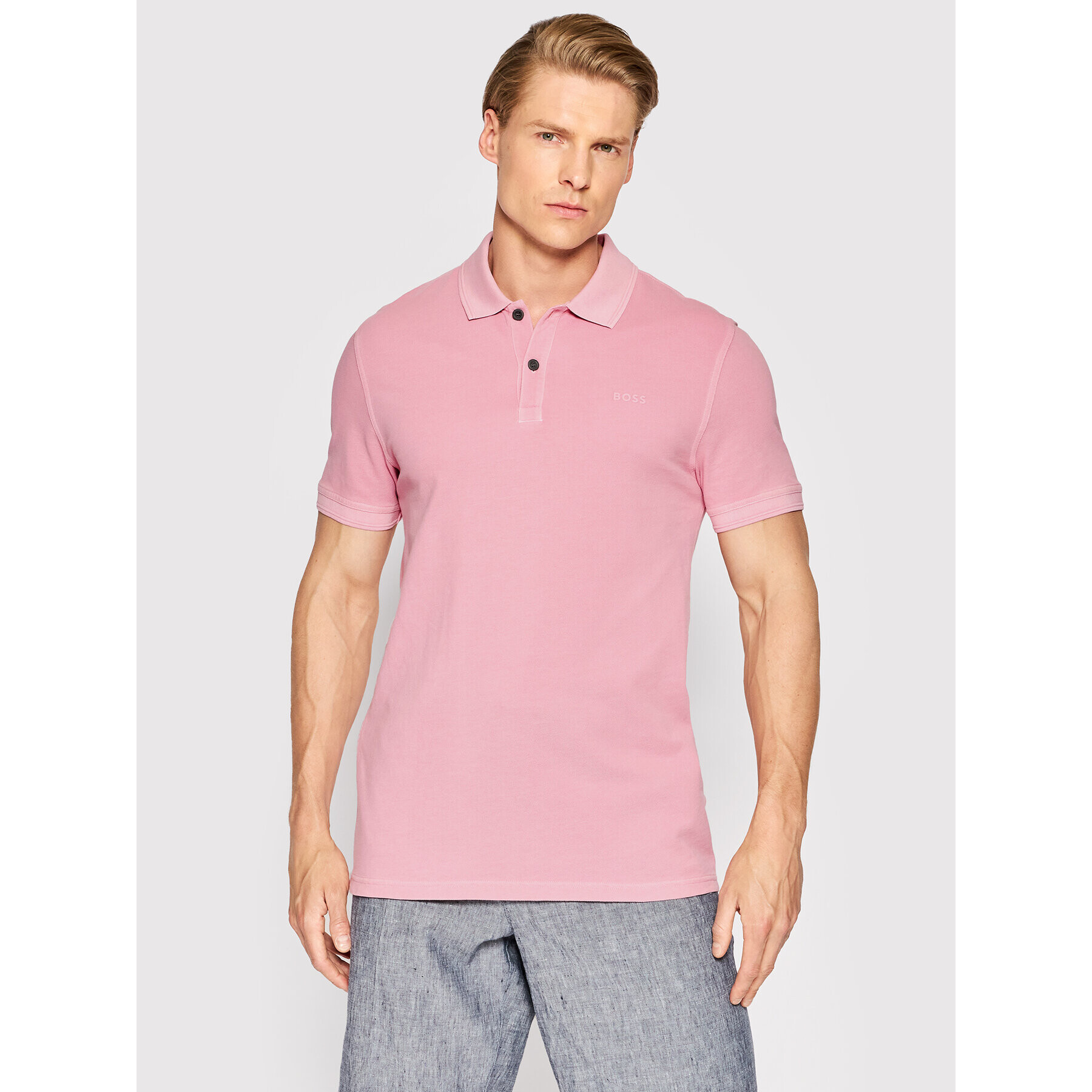 Boss Tricou polo Prime 50468576 Roz Slim Fit - Pled.ro