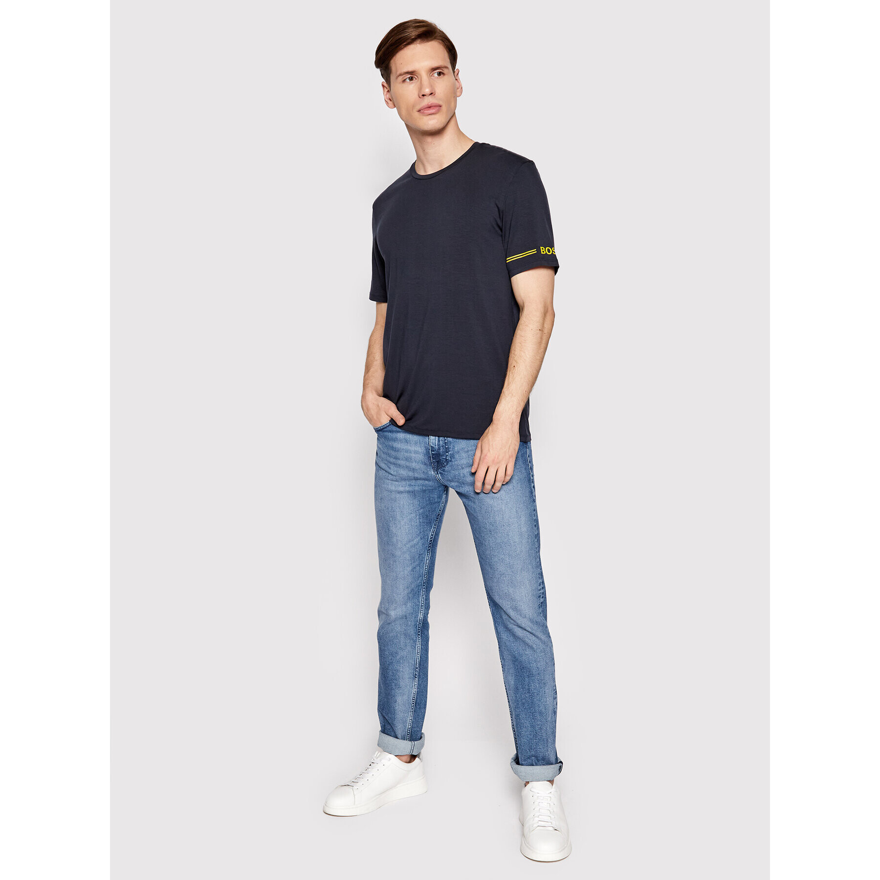 Boss Tricou Refined 50460285 Bleumarin Regular Fit - Pled.ro