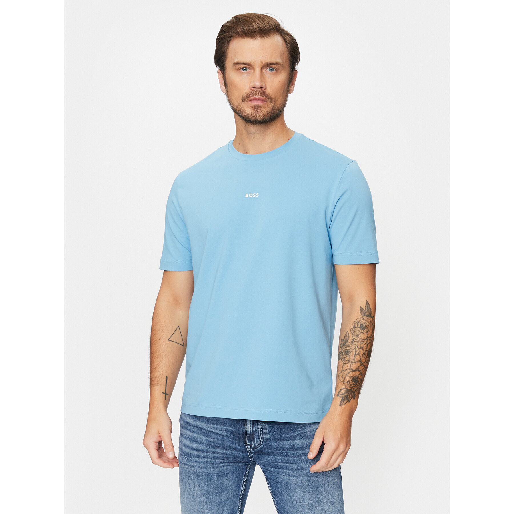 Boss Tricou Tchup 50473278 Albastru Relaxed Fit - Pled.ro